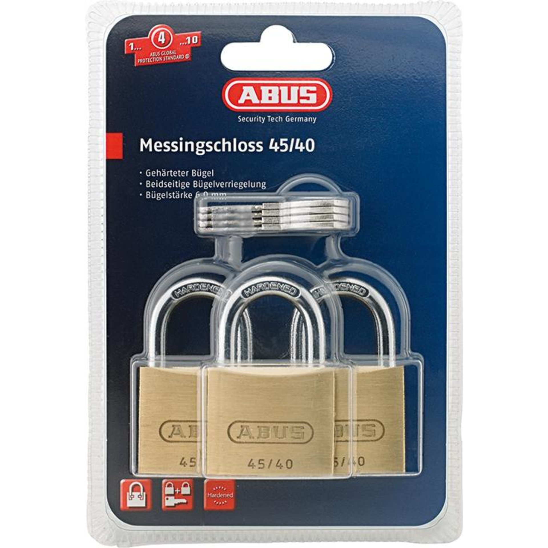 Vorhangschloss Messing Triples SB ABUS