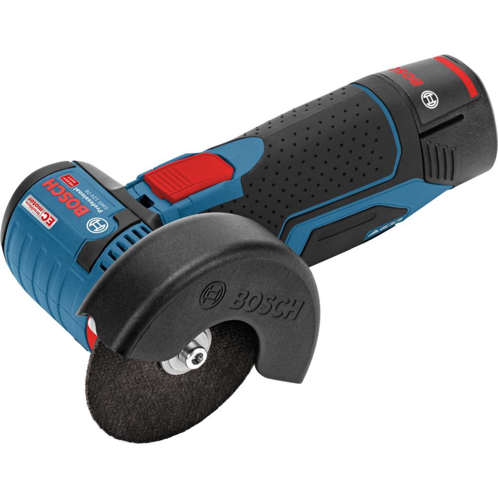 Akku-Winkelschleifer GWS 12V-76 Bosch 2x12,0 V 3,0 Ah Ladegerät GAL1230 L-Boxx