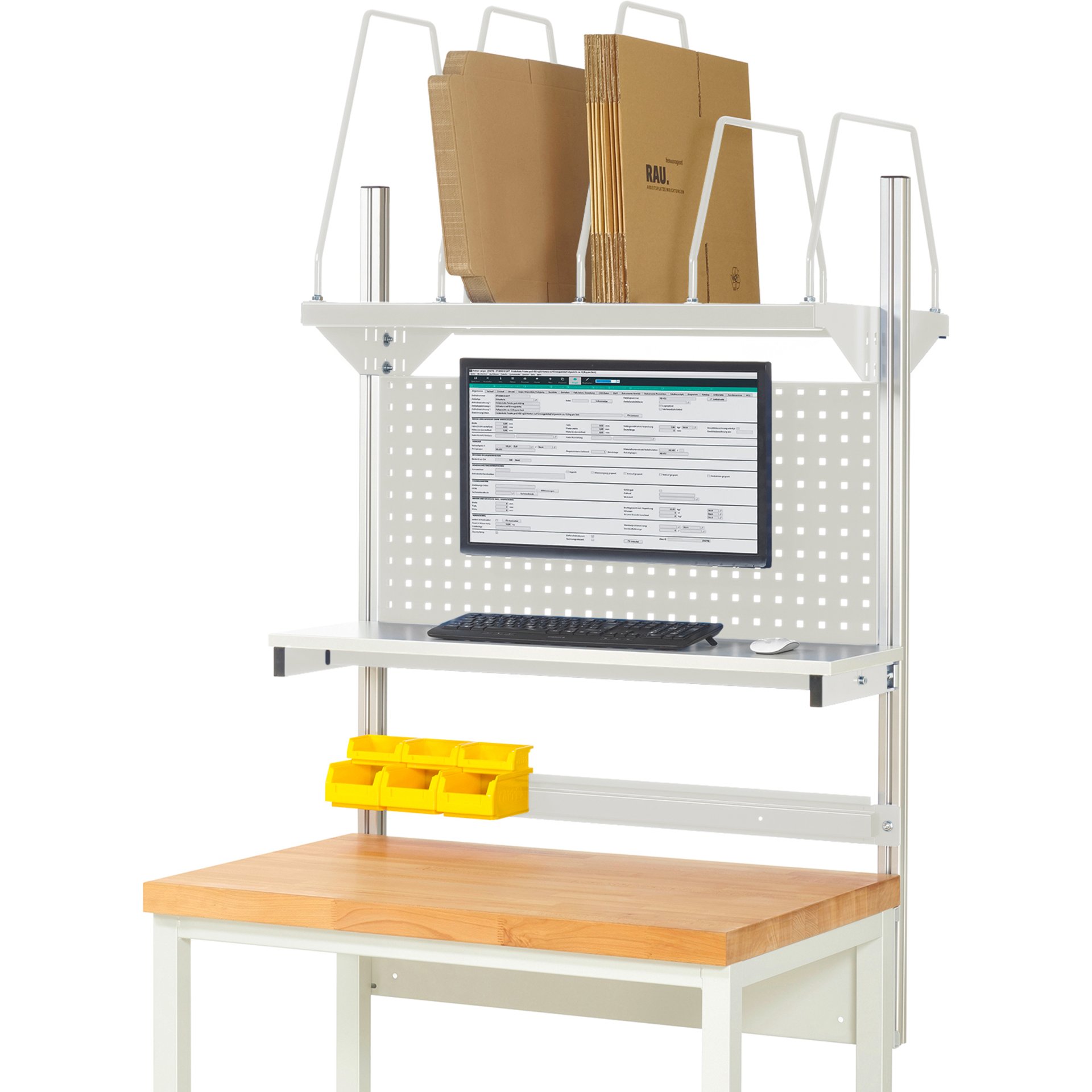 System-Aufbau - Komplettset 03, für Produktbreite 1000 mm, RAL7035/RAL7035