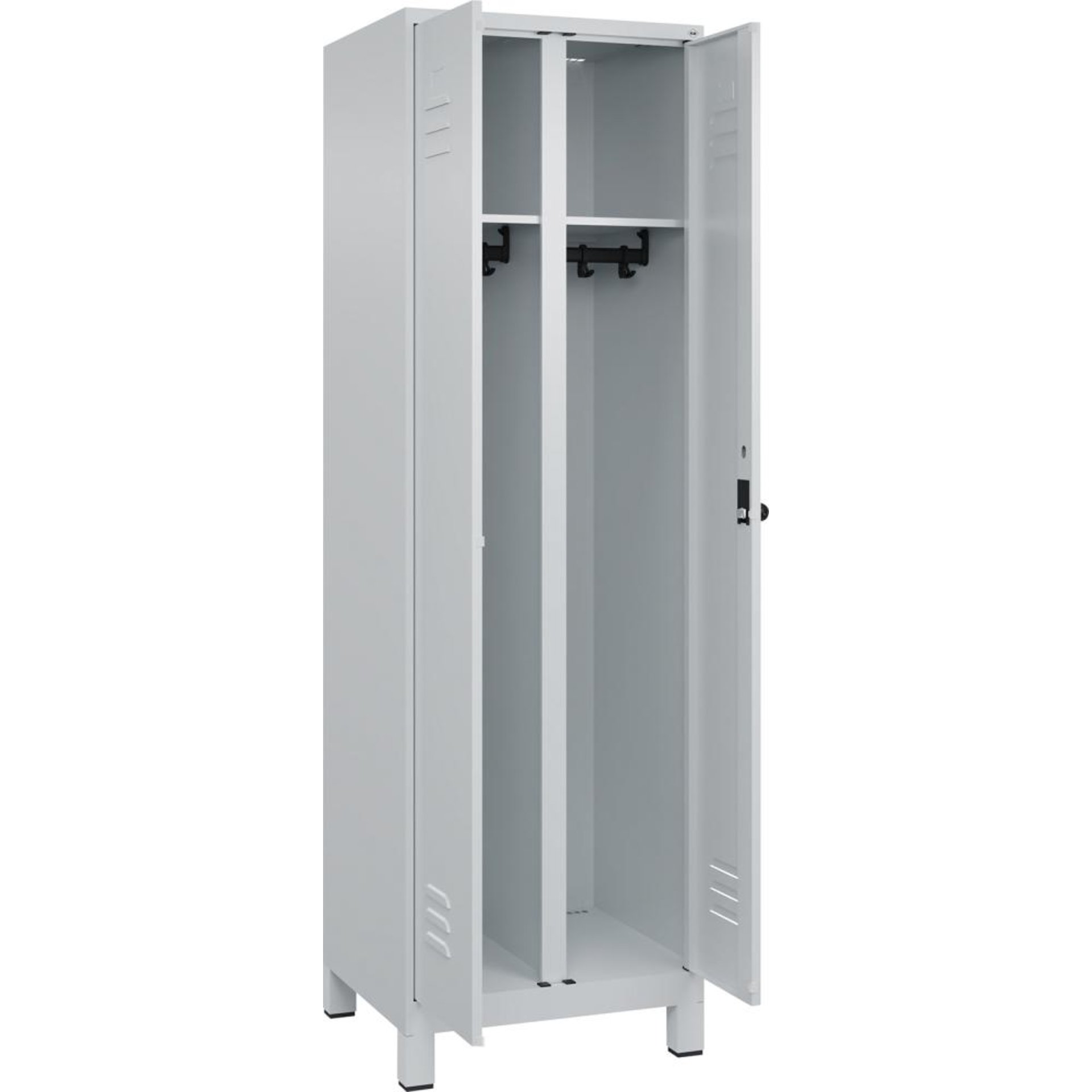 Garderobenschrank Classic PLUS, mit zueinanderschlagenden Türen, mit Füßen