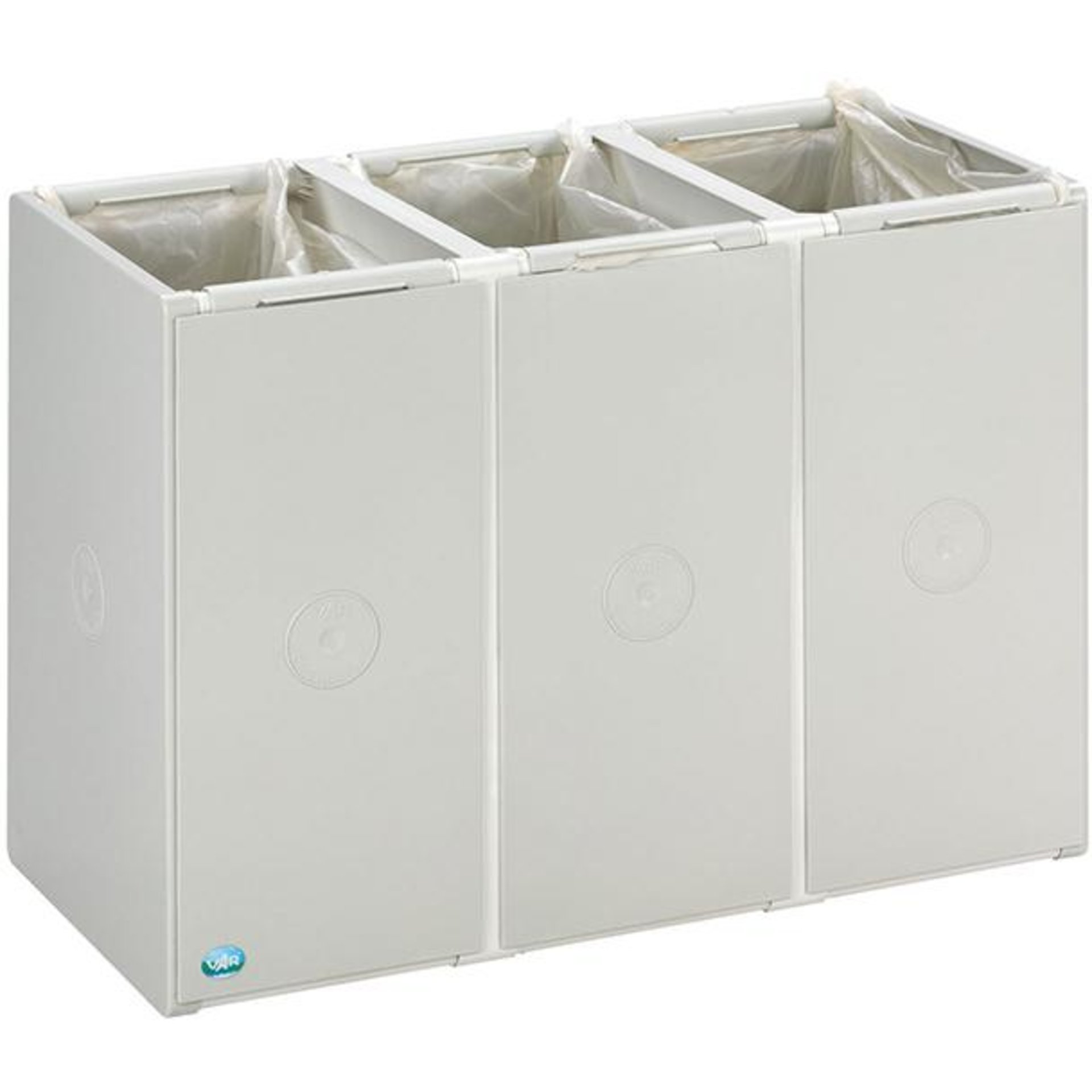 Kunststoffcontainer 40 l 3-fach, ohne Deckel lichtgrau B760xT405xH570