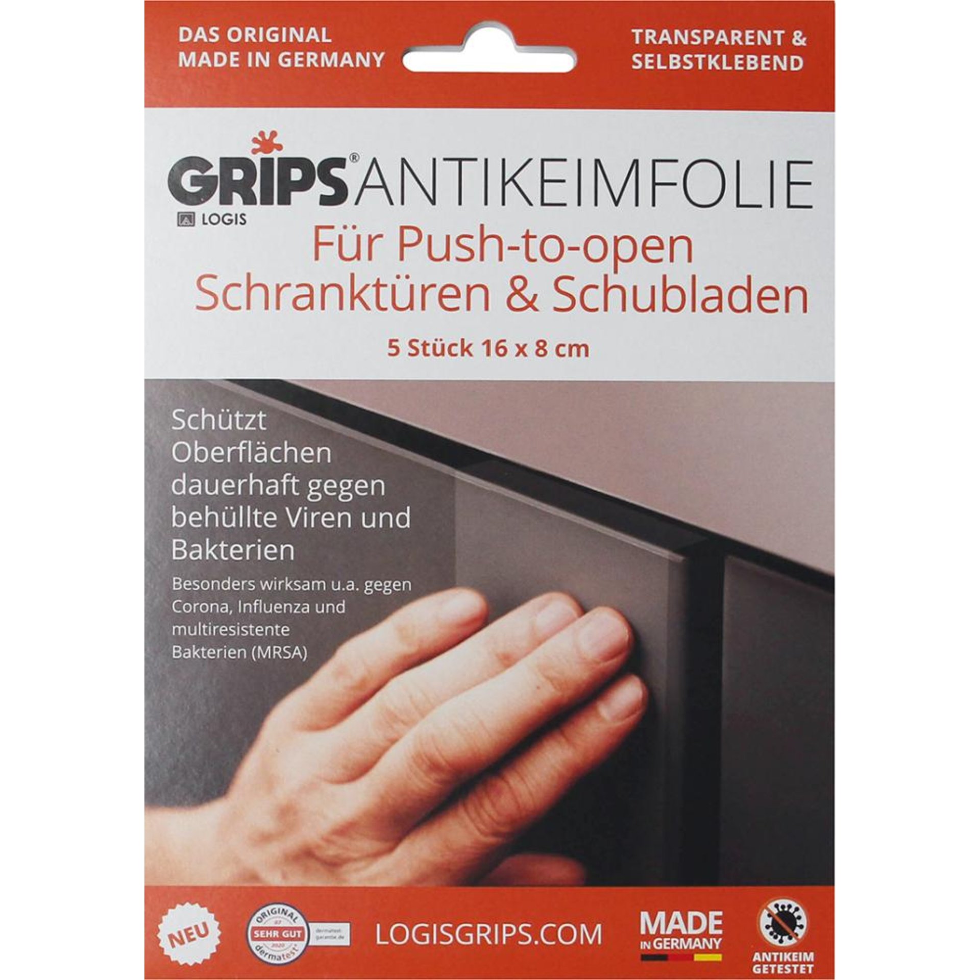 LOGIS GRIPS Antikeimfolie Push-to-open