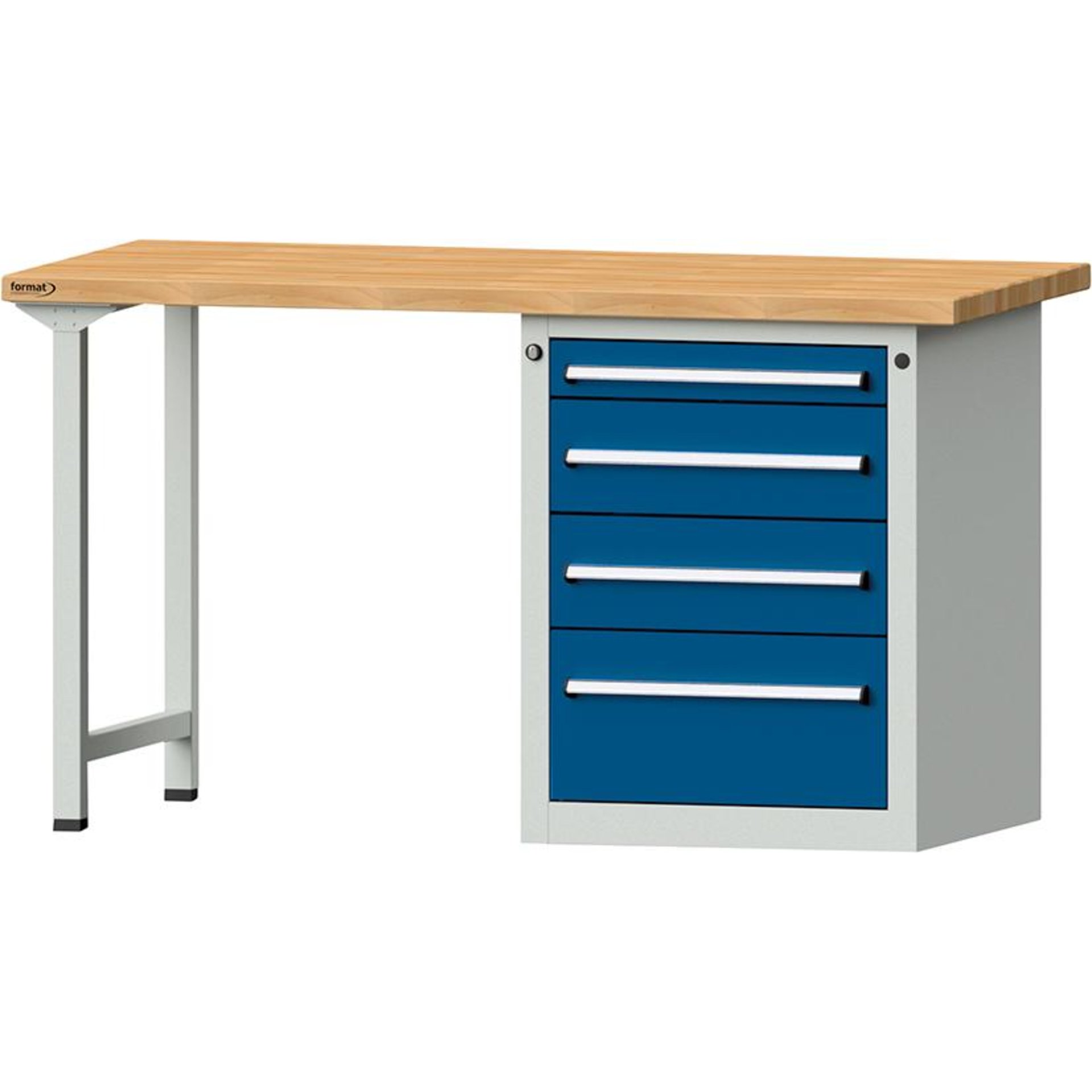 Kombi-Werkbank, Belastung 1000 kg, 4 Schubladen