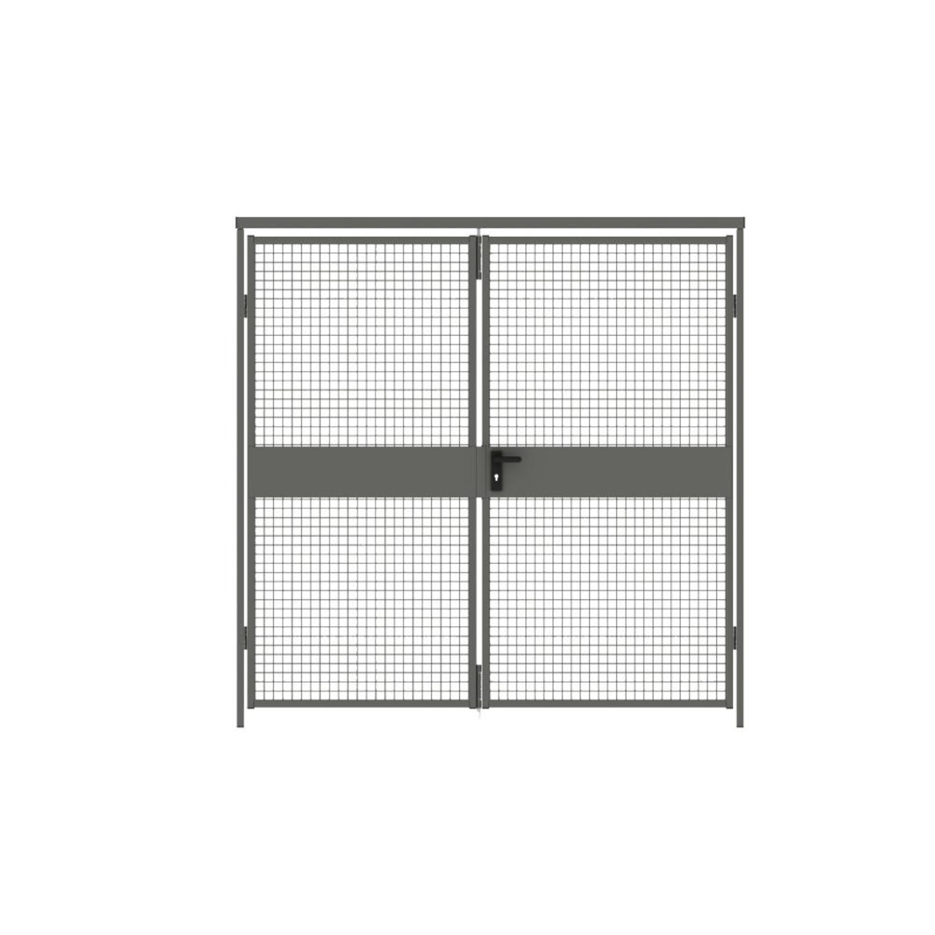 Doppeltür Trennwandsystem Vario B2000xH2200 mm RAL 7037 Drahtgitter