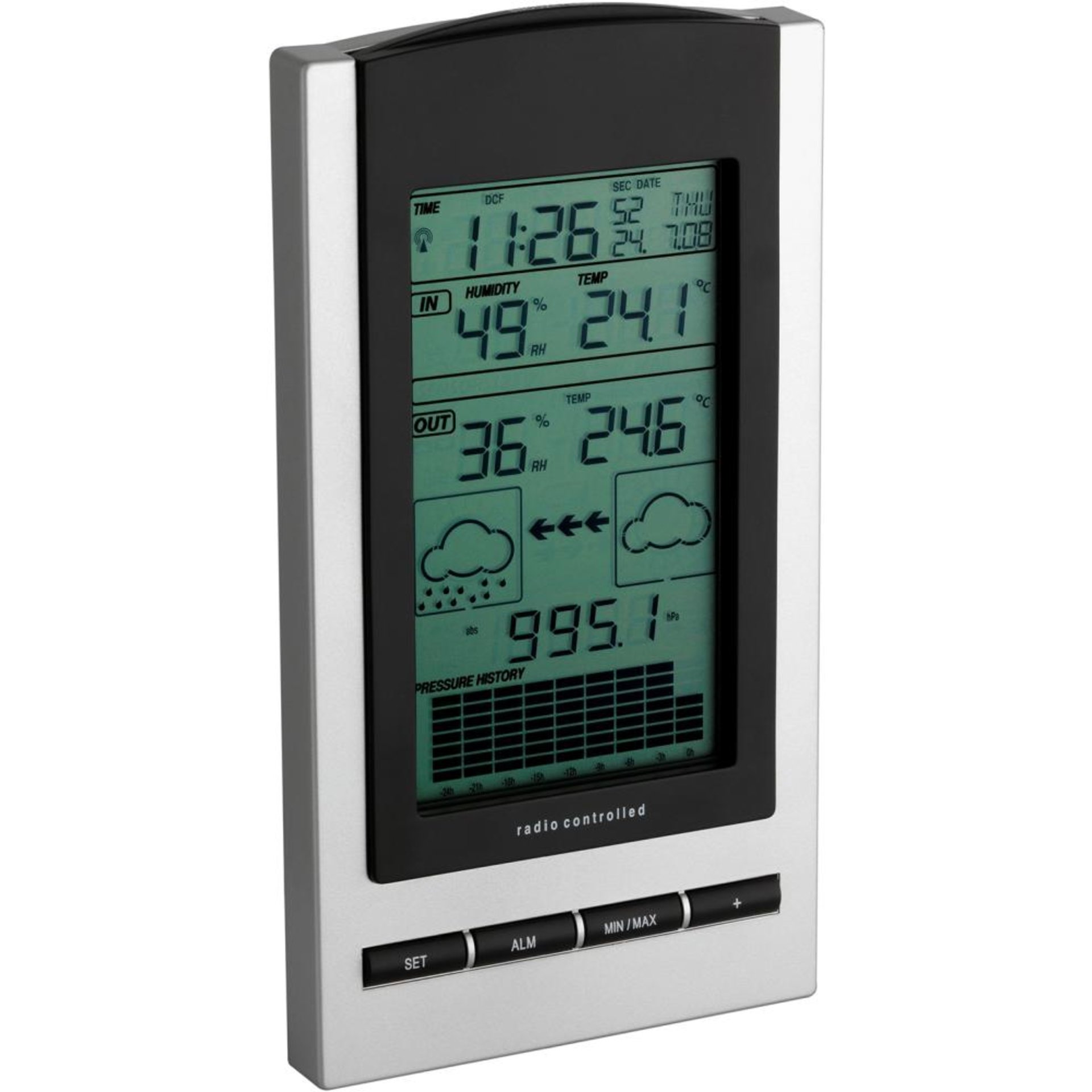Funk-Wetterstation GAIA inkl. Sender, silb./schw.