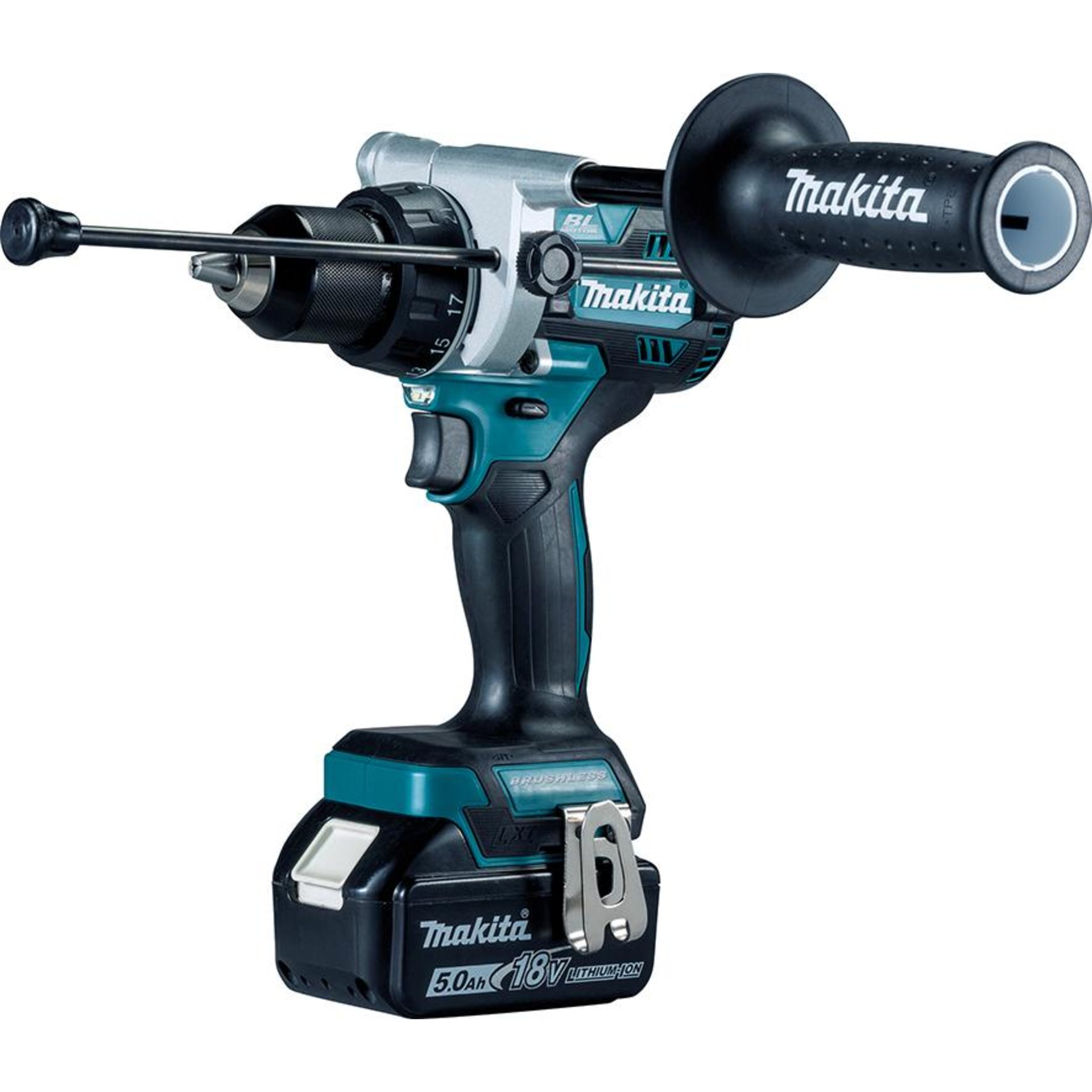 Akku-Schlagbohrschrauber LXT DHP486RTJ Makita 2x18,0V 5,0 Ah Ladegerät DC18RC MAKPAC