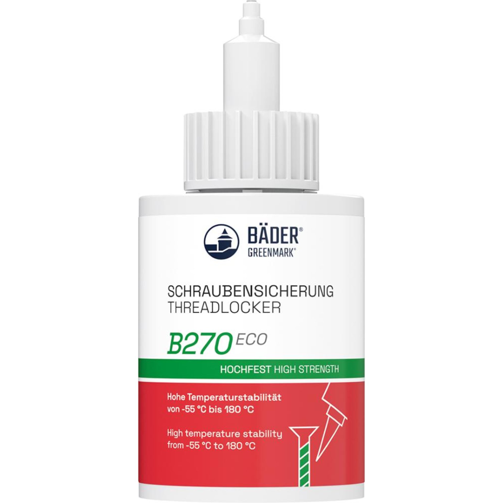 Schraubensicherung Hochfest B270 Eco 53ml Ziehharmonikaflaschegrün