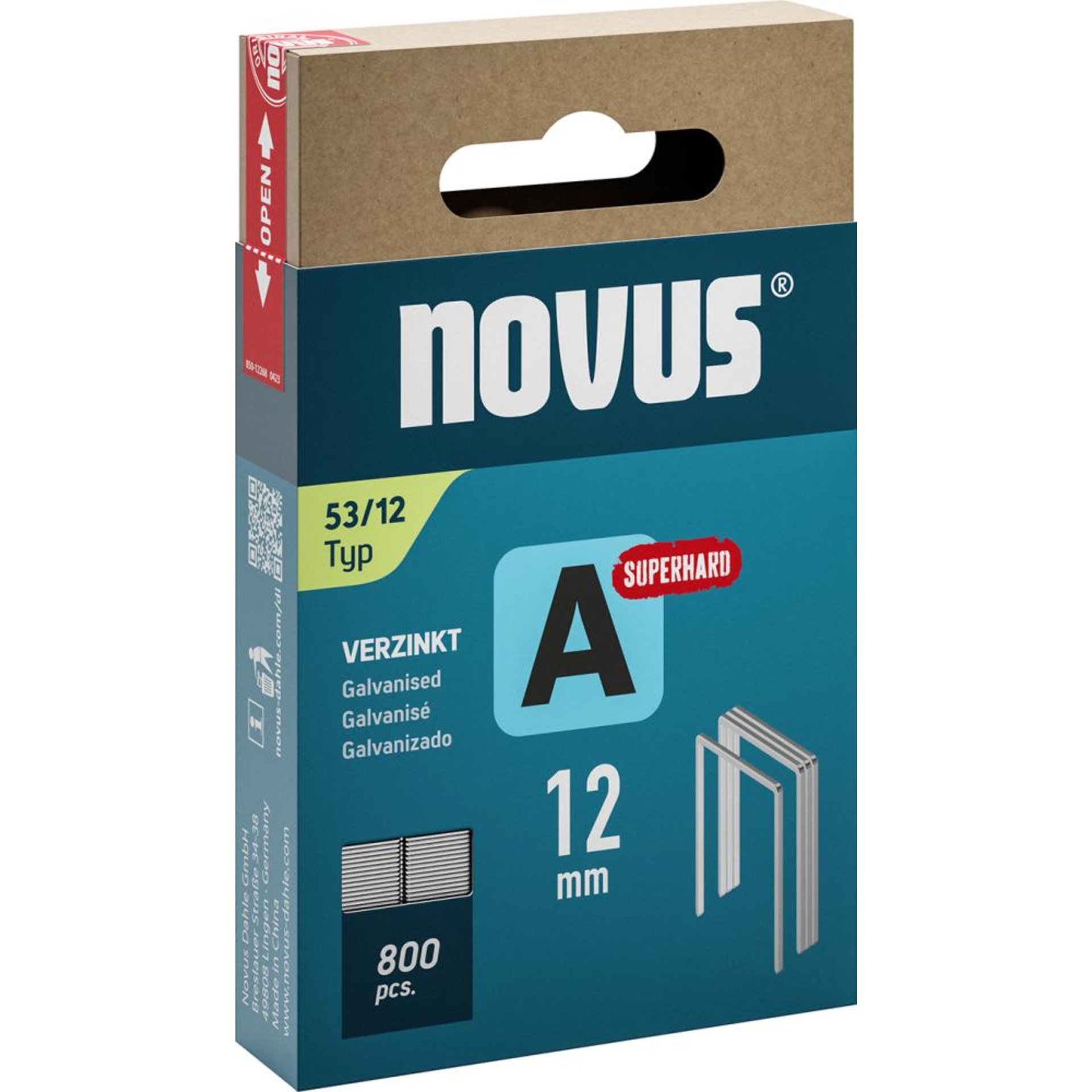 Feindrahtklammer A Typ 53/12 mm ST Novus VE à 800 Stück