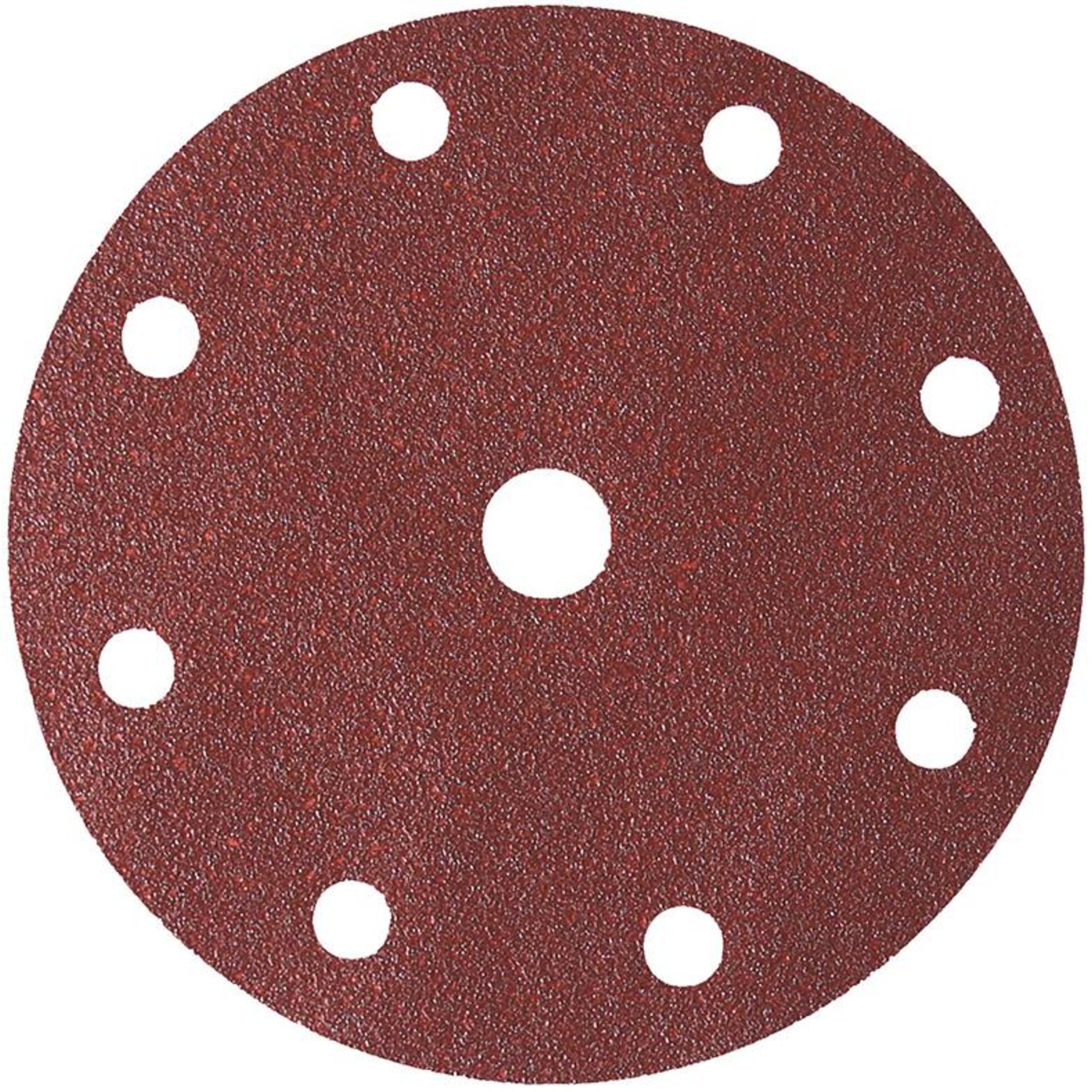 Klett-Schleifscheibe, gelocht, Ø 150 mm, 8 Absauglöchern Ø 10 mm und Mittelloch Ø 17 mm