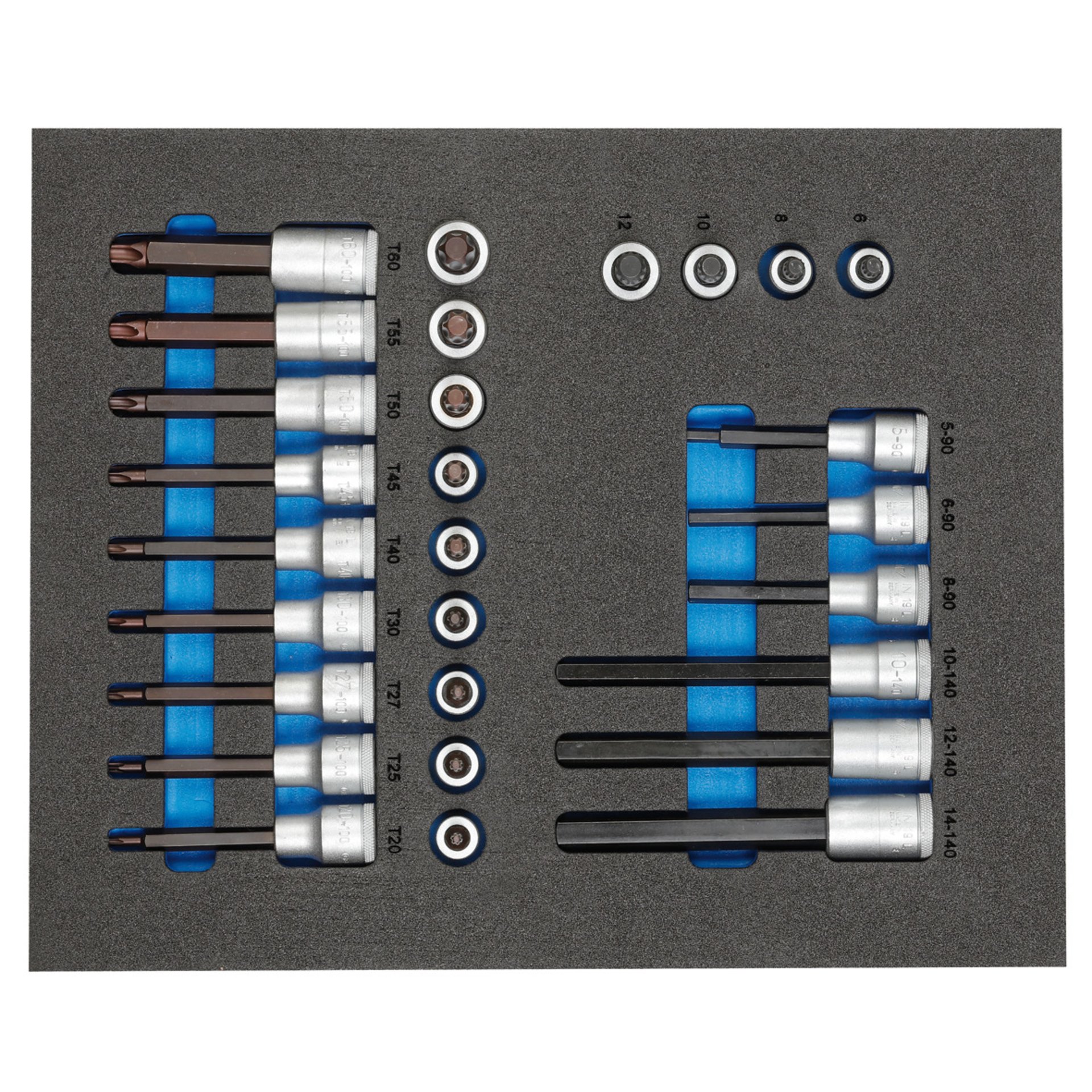 TS CT2-ITX19 Satz Schraubendrehereinsätze 1/2" in 2/4 Check-Tool-Modul