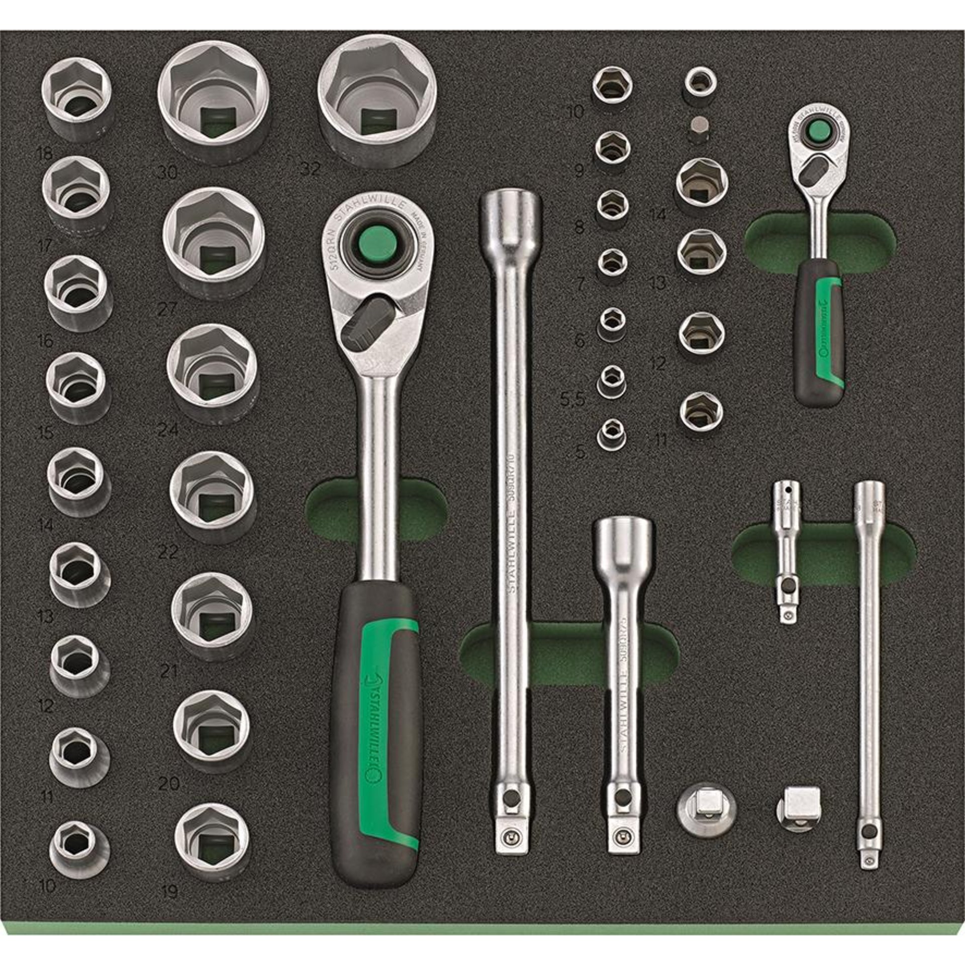 Werkzeugmodul 2/3 Steckschlüssel 1/4+1/2" TCS1 821/38 Stahlwille
