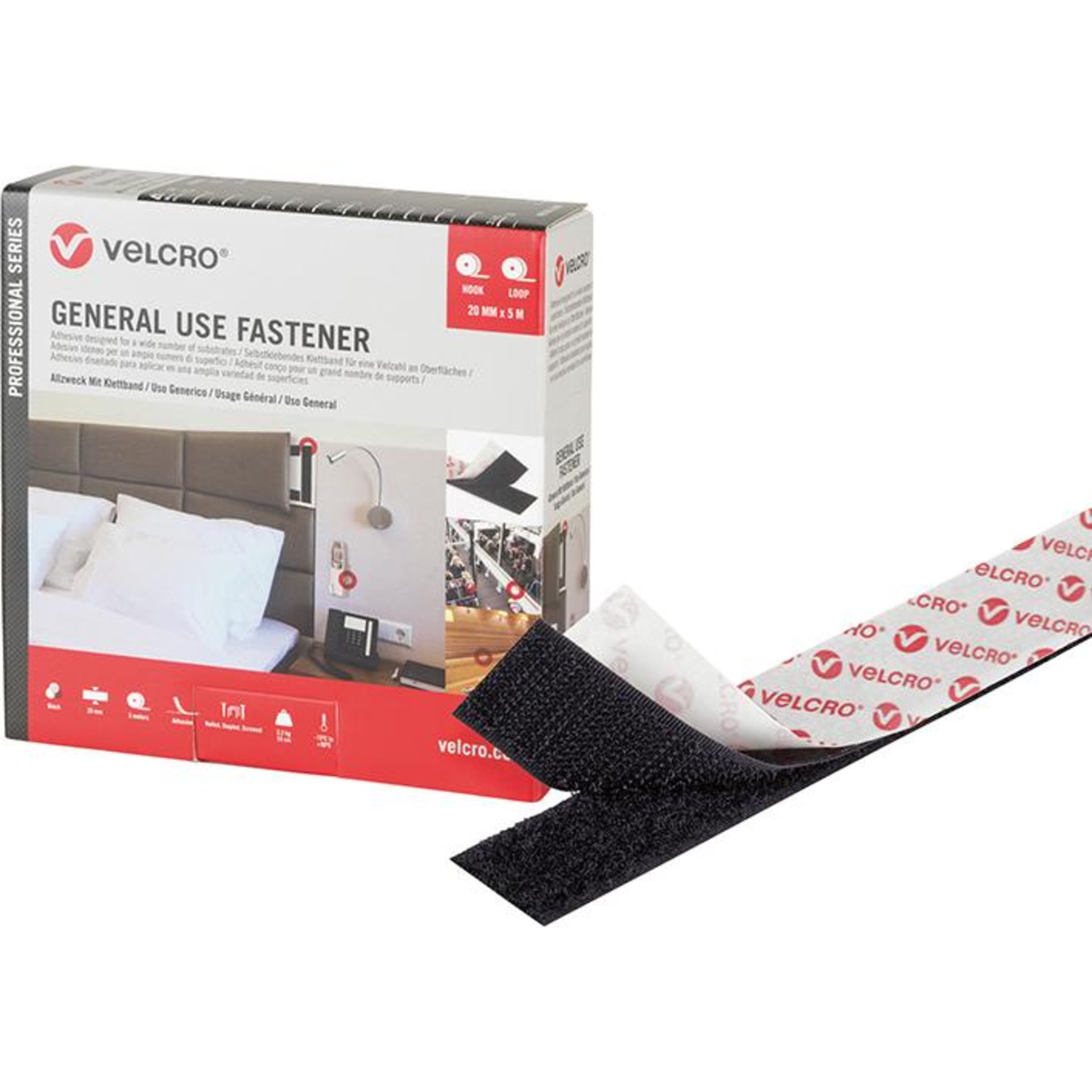VELCRO Klettband General Use Fastener 20mm x 5m, schwarz