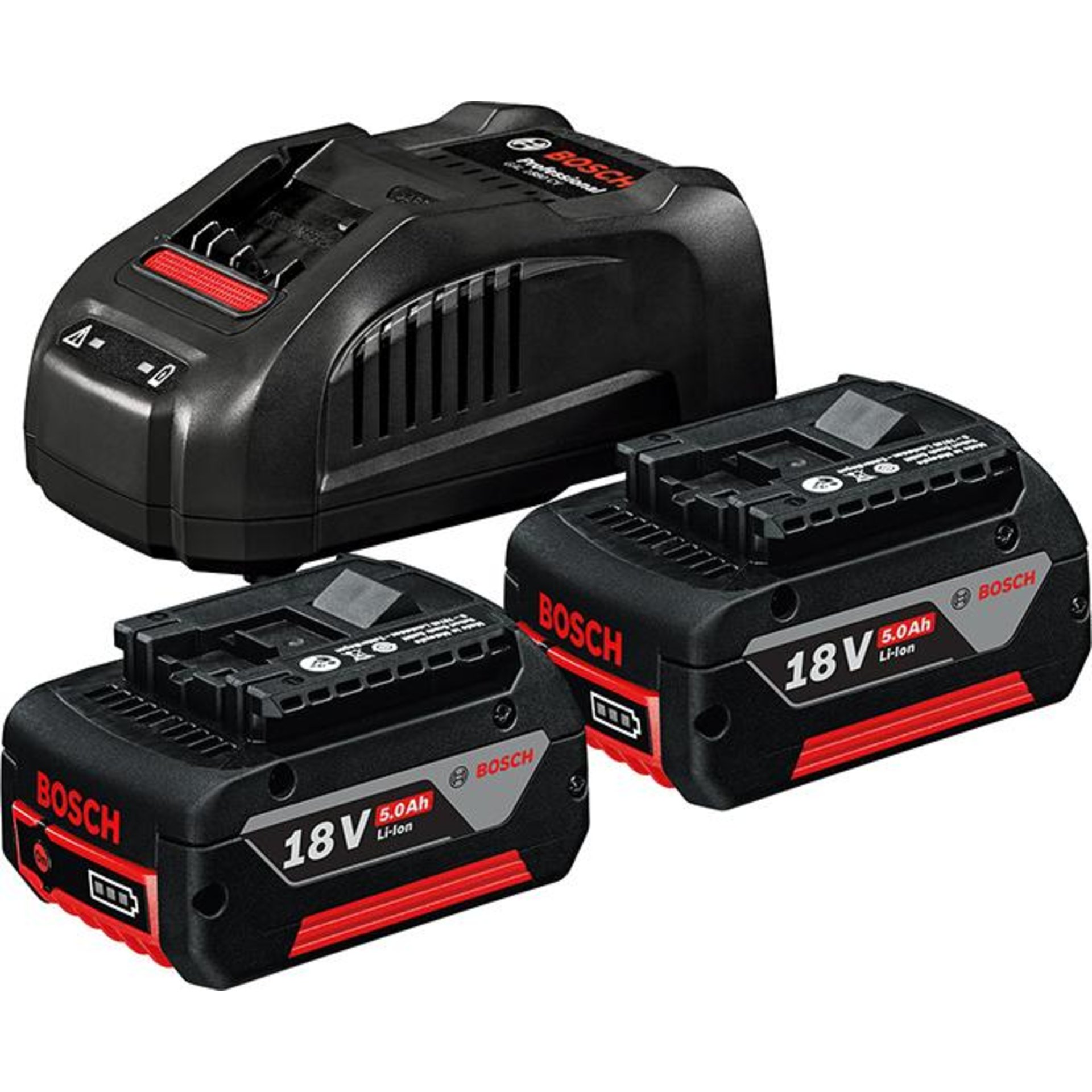Akku-Starter Set 2x 18,0 V 5,0 Ah Bosch Ladegerät GAL1880CV Karton