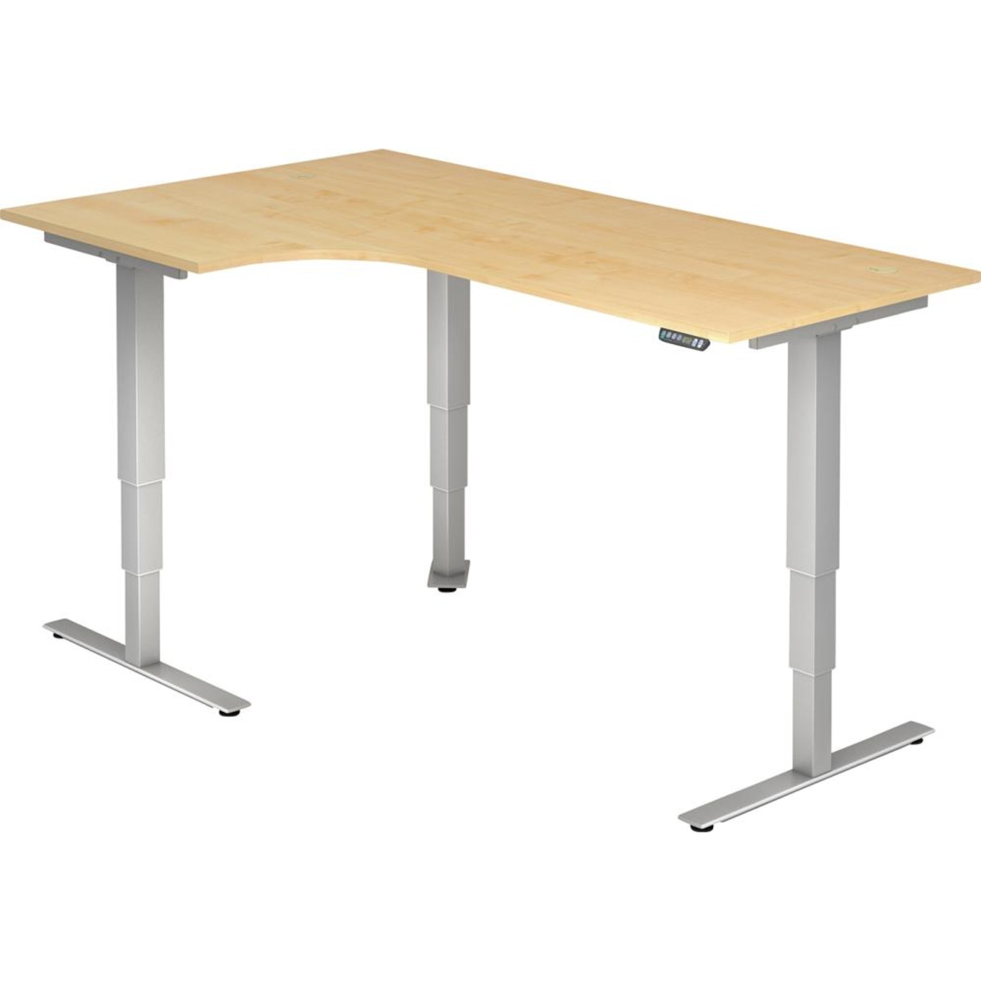 Winkelschreibtisch Serie X, höhenverstellbar 635–1285 mm