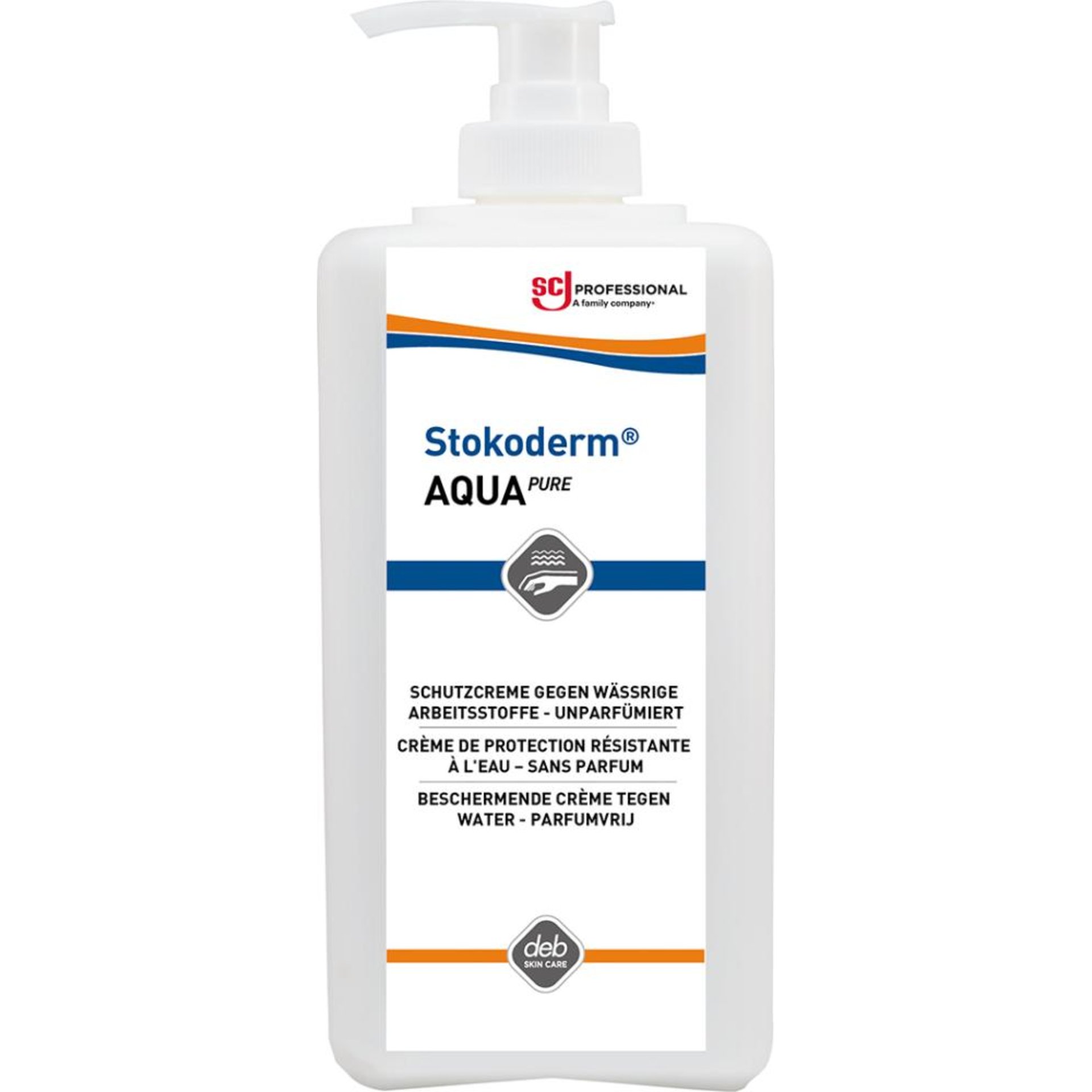 Stokoderm AQUA PURE Spezial-Hautschutzcreme 500 ml Pumpflasche