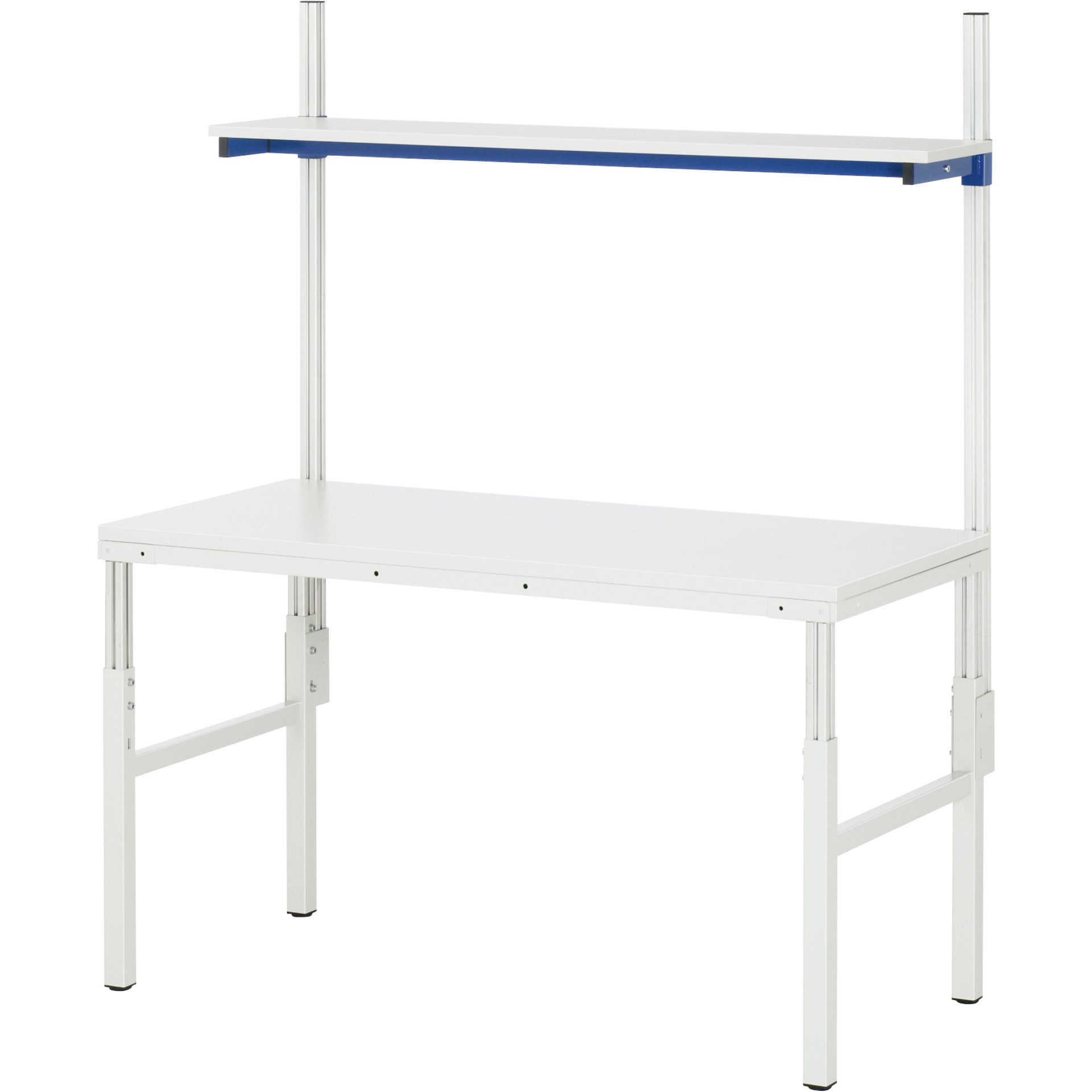 Arbeitstisch Etagenbord, B1500xT500xH650-1000/2040mm, Hartlaminat-Platte 30mm