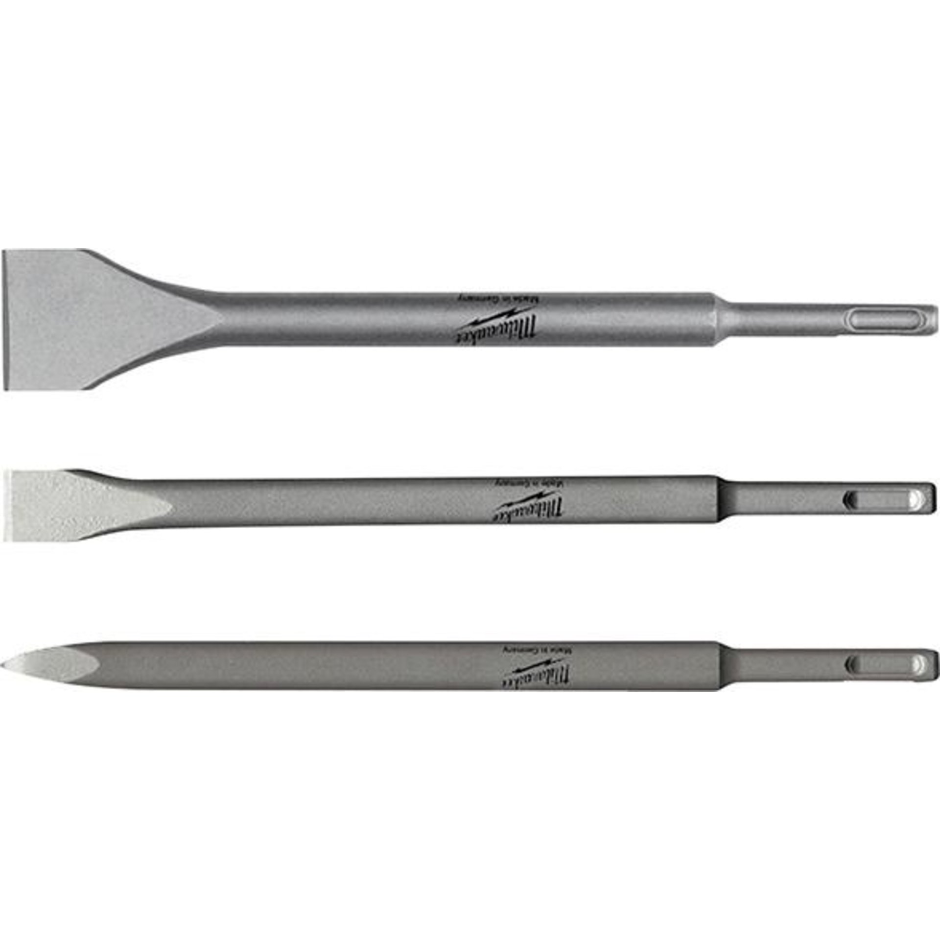Meißelset SDS-Plus 3-teilig 250 mm Spitz-,Flach,Breitmeißel 1er Pack Milwaukee
