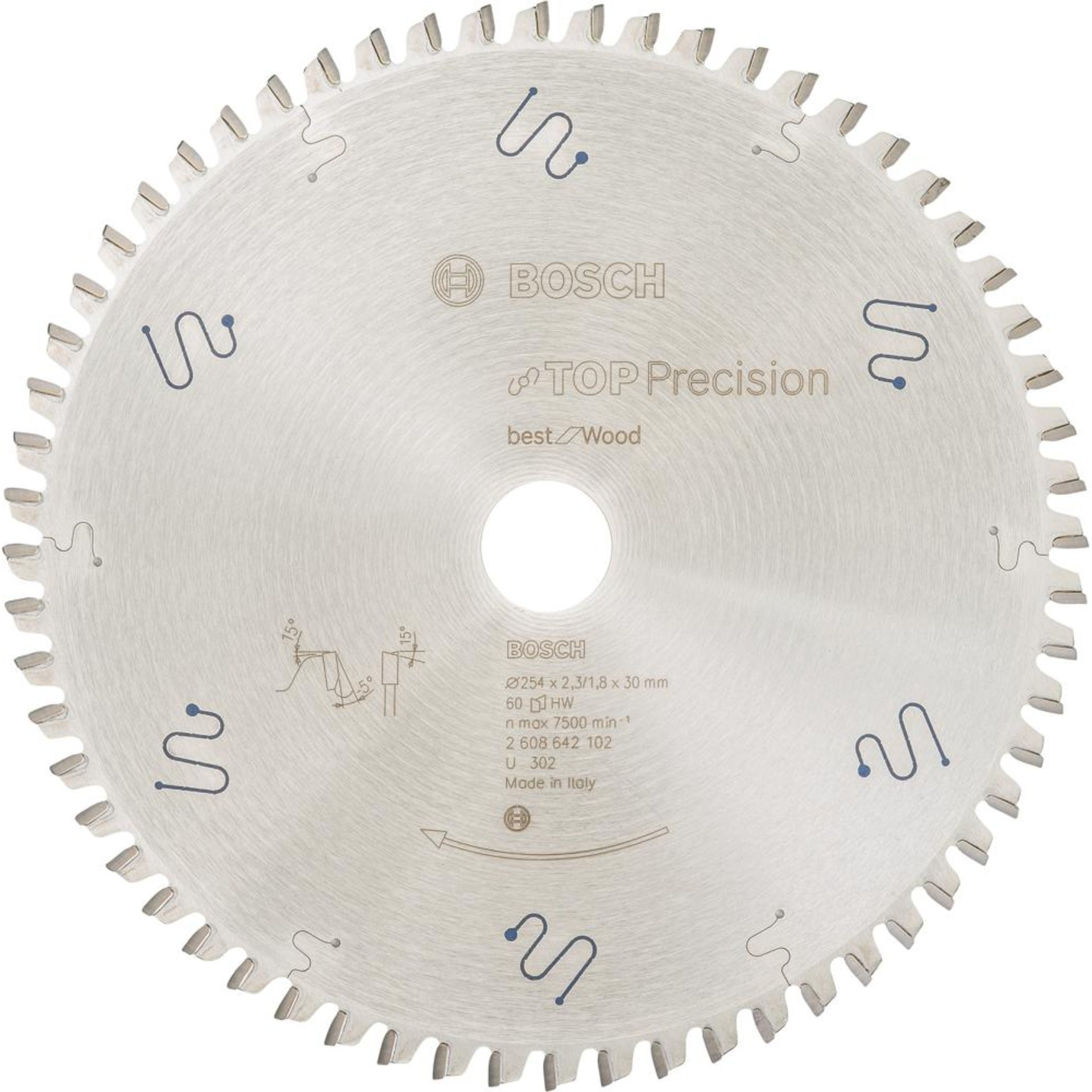 HM-Kreissägeblatt 254x2,3/1,8x30 60Z WZ BosVE à 1 Stück Top Precision Best f Wood