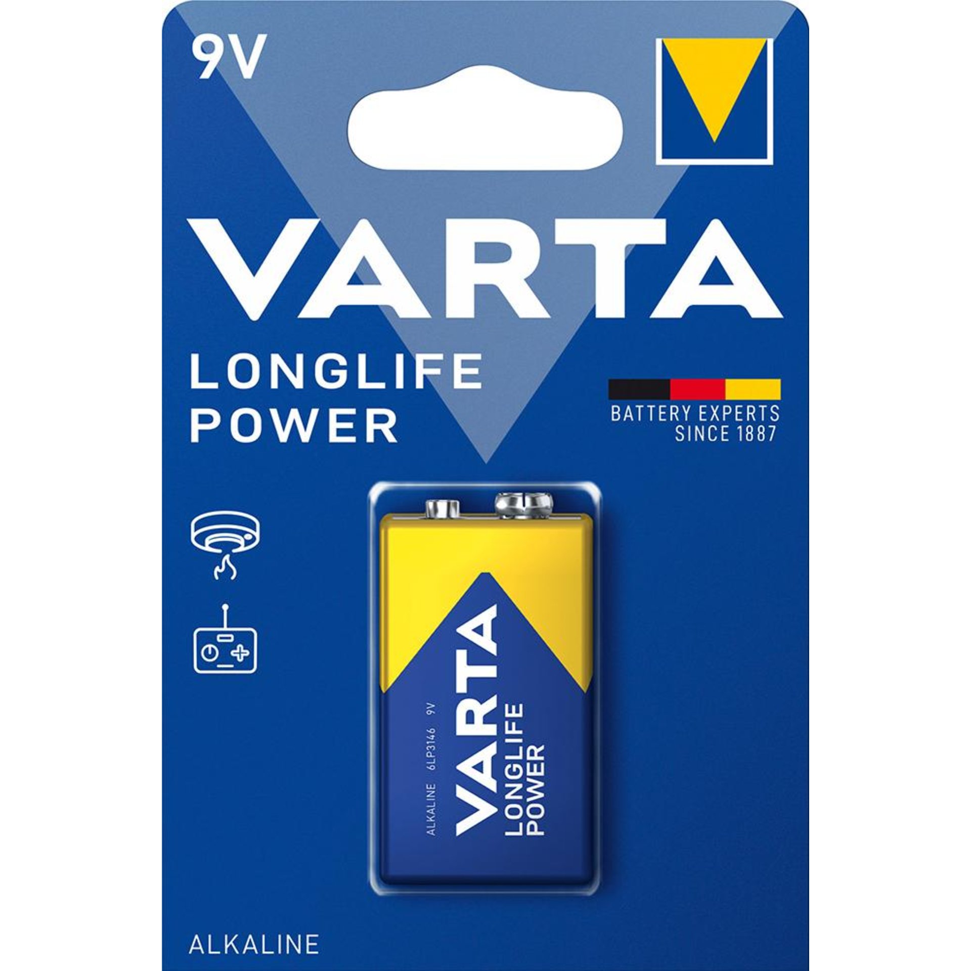 Batterie LONGLIFE Power 9 V E-Block Blister a 1 Stück VARTA