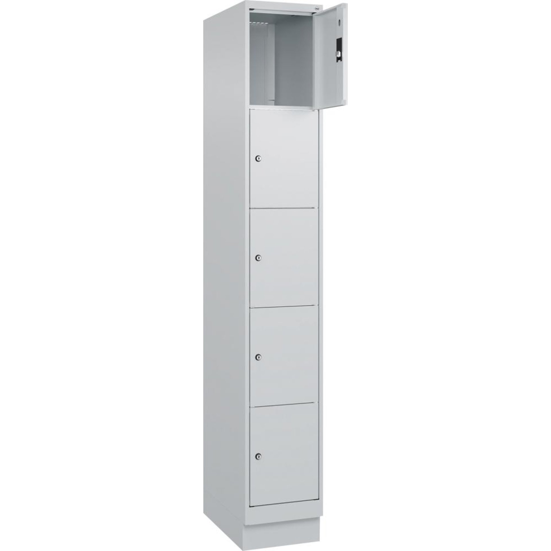 Fächerschrank Classic PLUS, 5 Türen übereinander, mit hohem Sockel