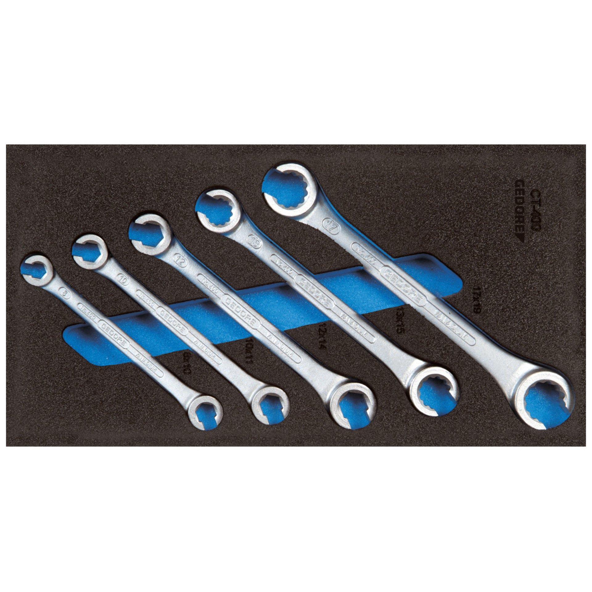 1500 CT1-400 Doppelringschlüssel-Satz, offen, in Check-Tool-Modul