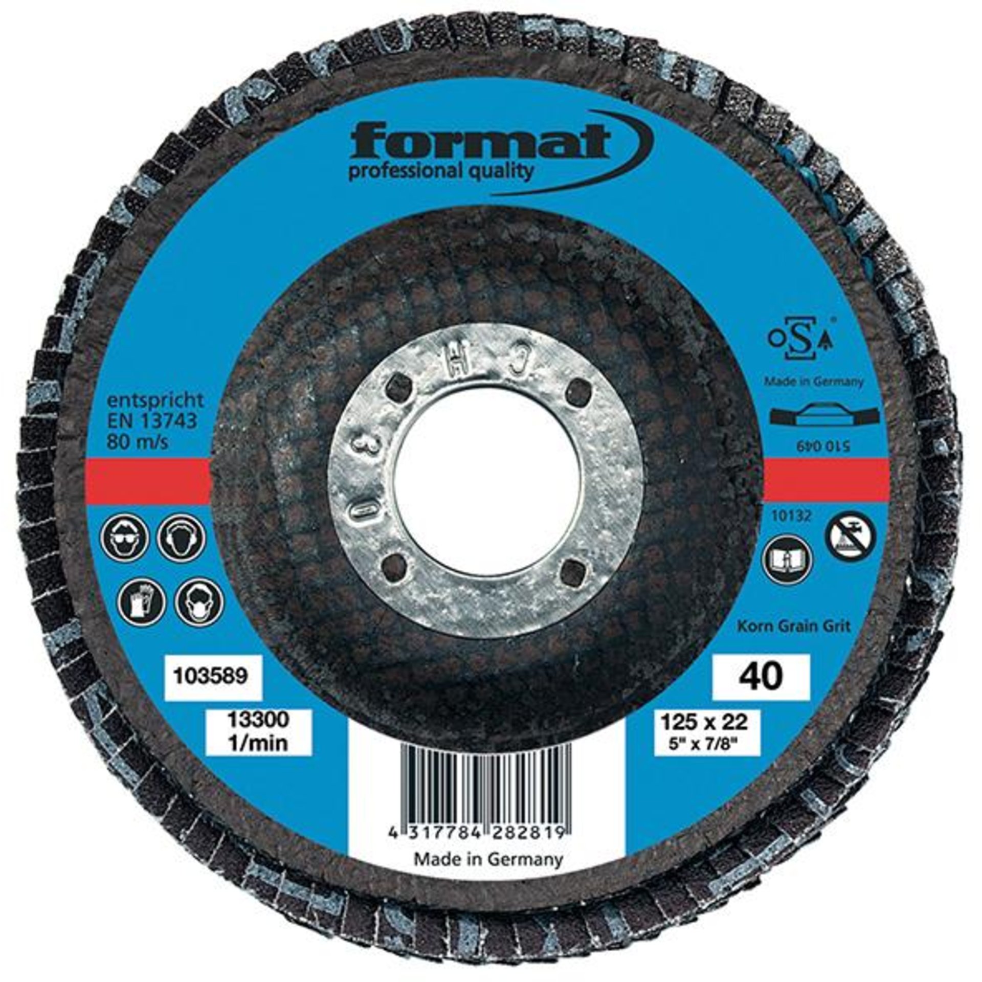 Fächerschleifscheibe, Zirkonkorund, Ø 115 mm, 12° gewölbt