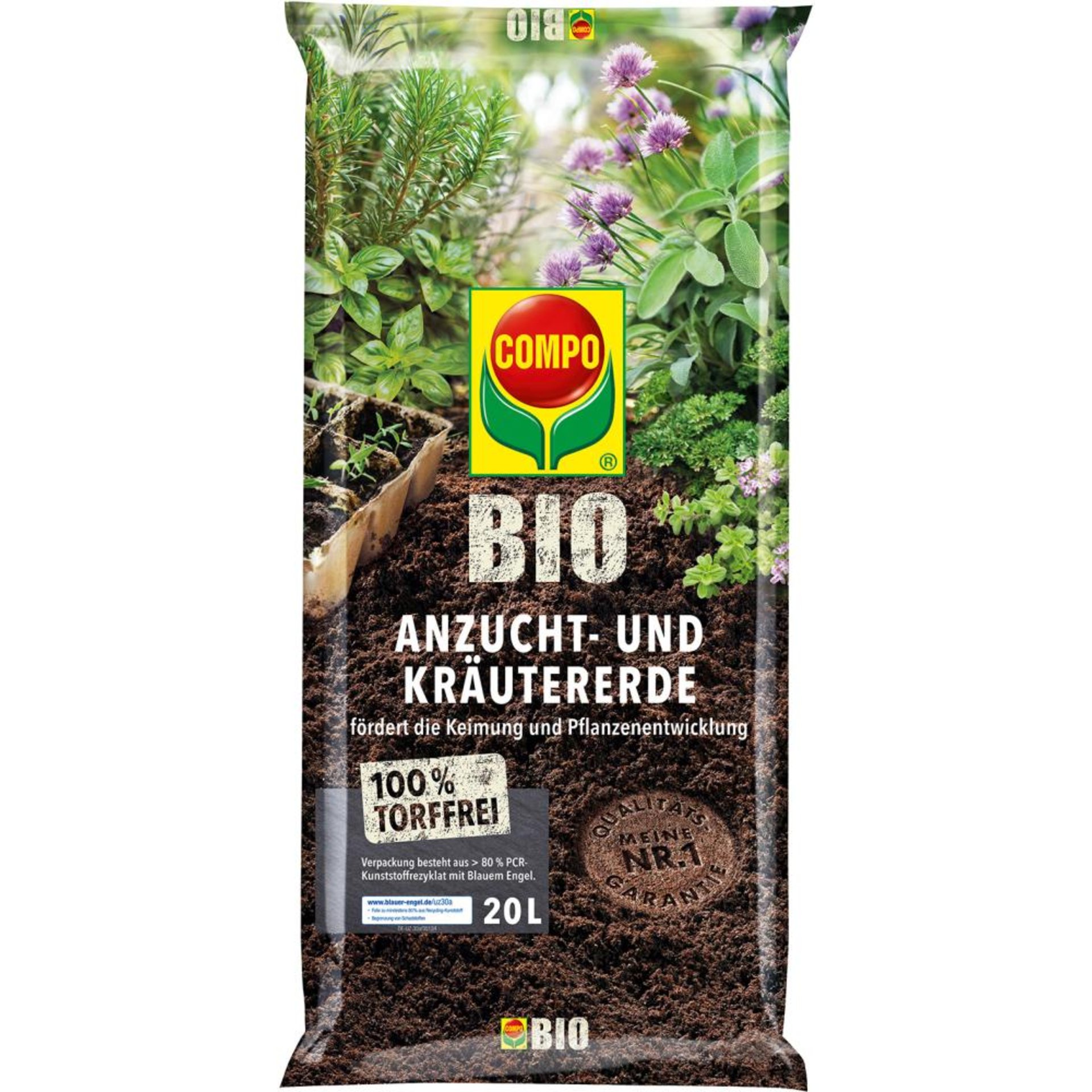 Anzucht- und Kräutererde torffrei 20 L COMPO BIO