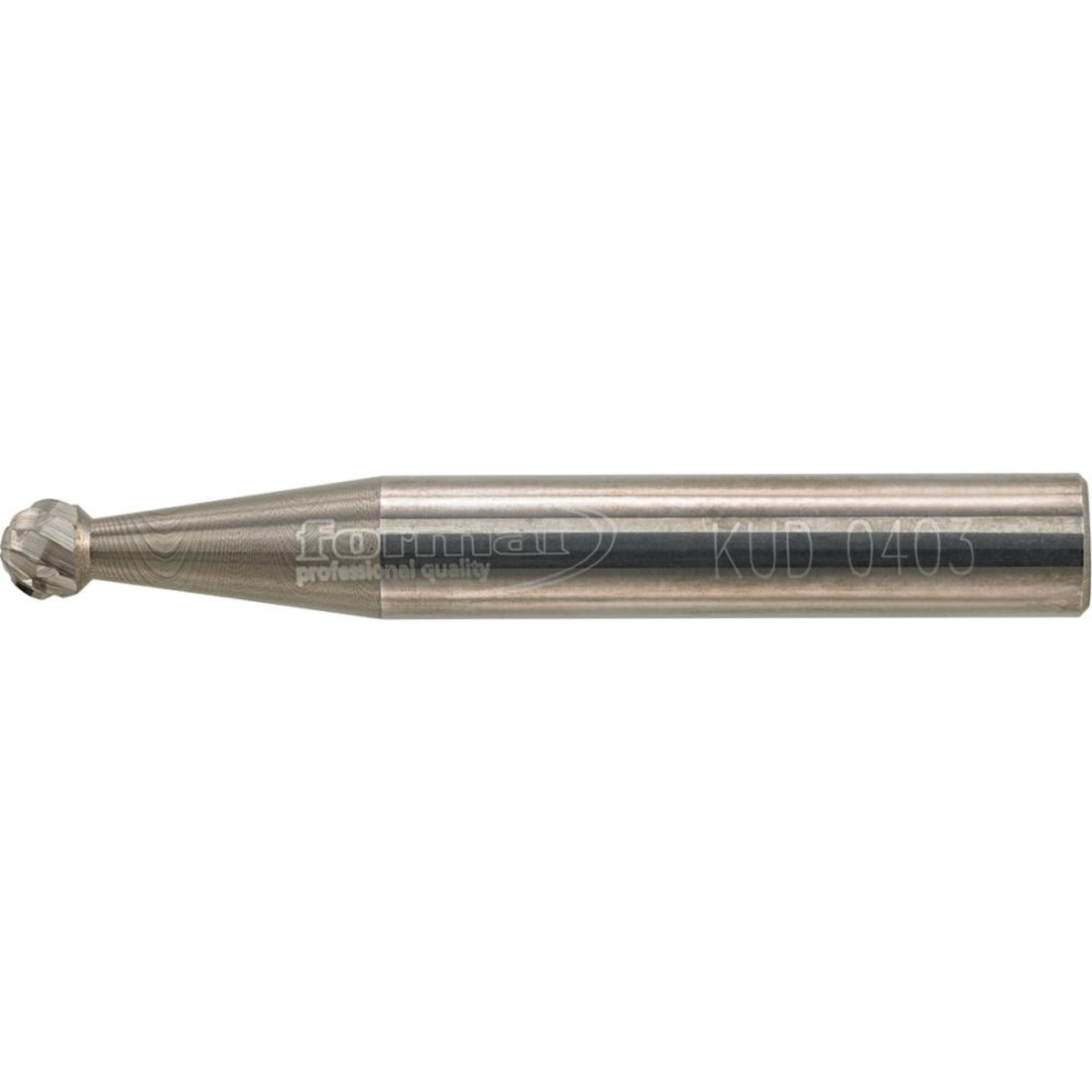 Hartmetallfrässtift (Rotorfräser) DIN 8033 – Schaft-Ø 6 mm, Kugelform KUD, Zahnung C