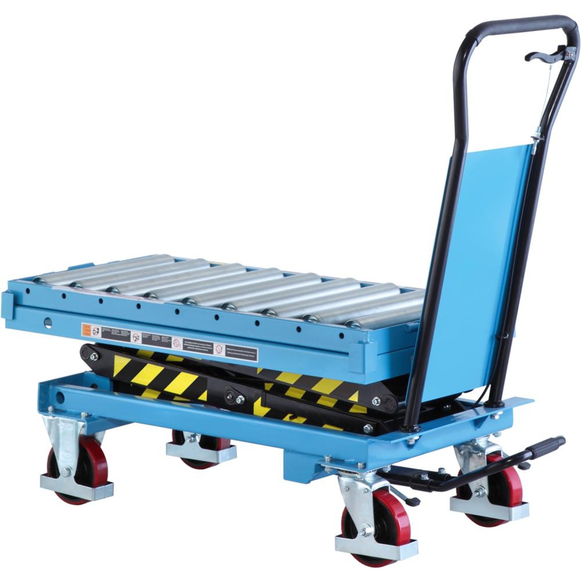 Mobiler Hubtisch mit Rollenbahn