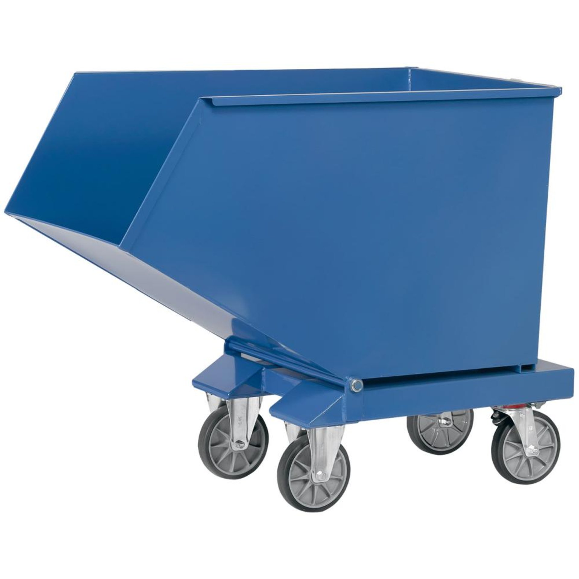 Muldenkipper 800l B1105xT1458xH1099 mm RAL 5007 Tragkraft 800kg mit Ablasshahn