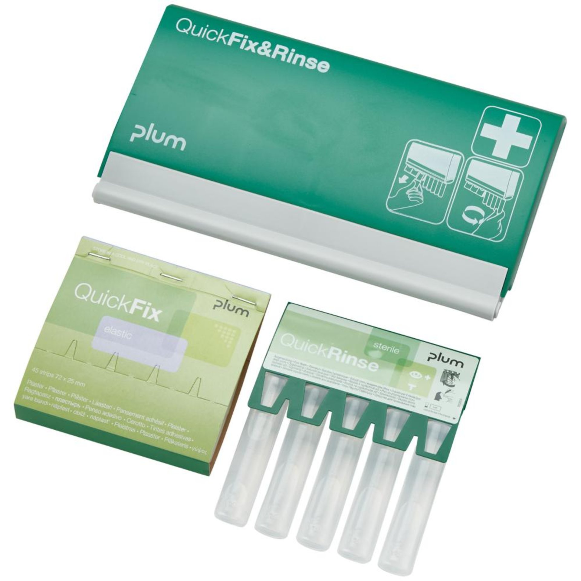 Spender QickFix u. Rinse,Pflaster und Ampullen