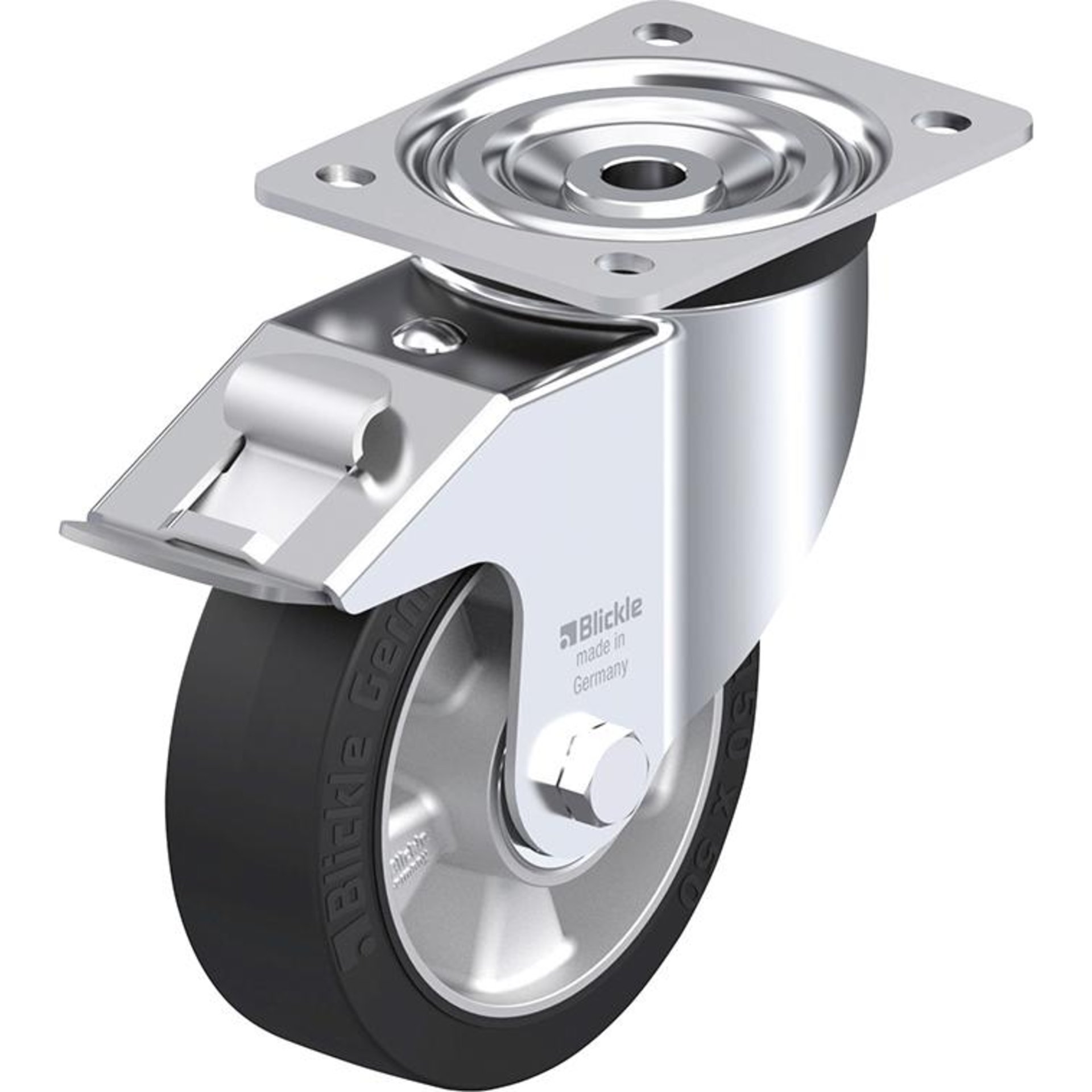 Lenkrolle m. Feststeller Rad-D150mm Gummi L-ALEV 150K-FI