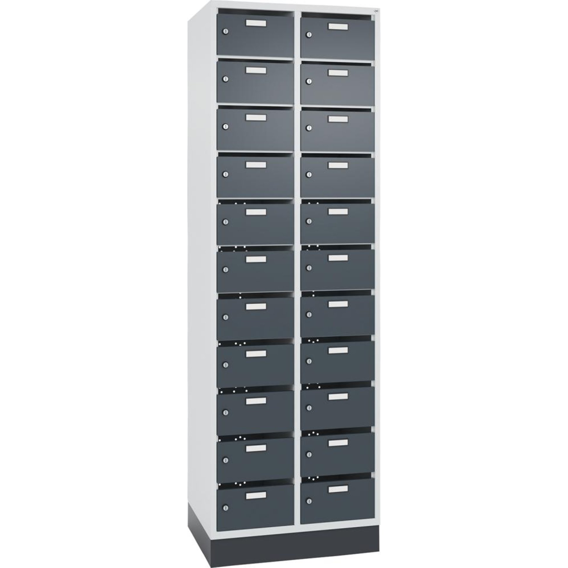 Verteilerschrank B620xT500xH1950 mm 7035/7016 2x11 Fächer