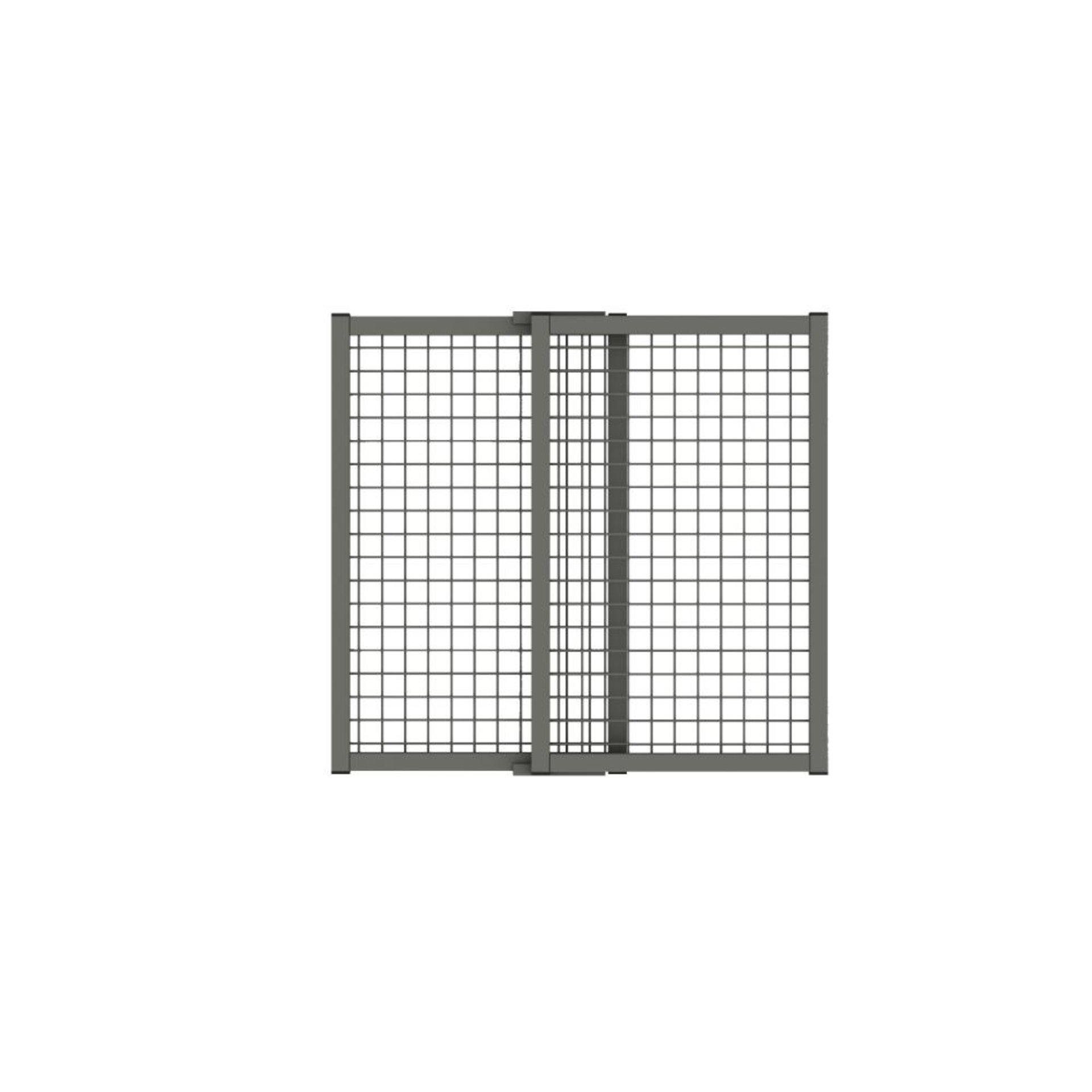 Vario-Aufsatzelement Trennwandsystem Vario B530-930xH2200mm RAL7037 Drahtgitter