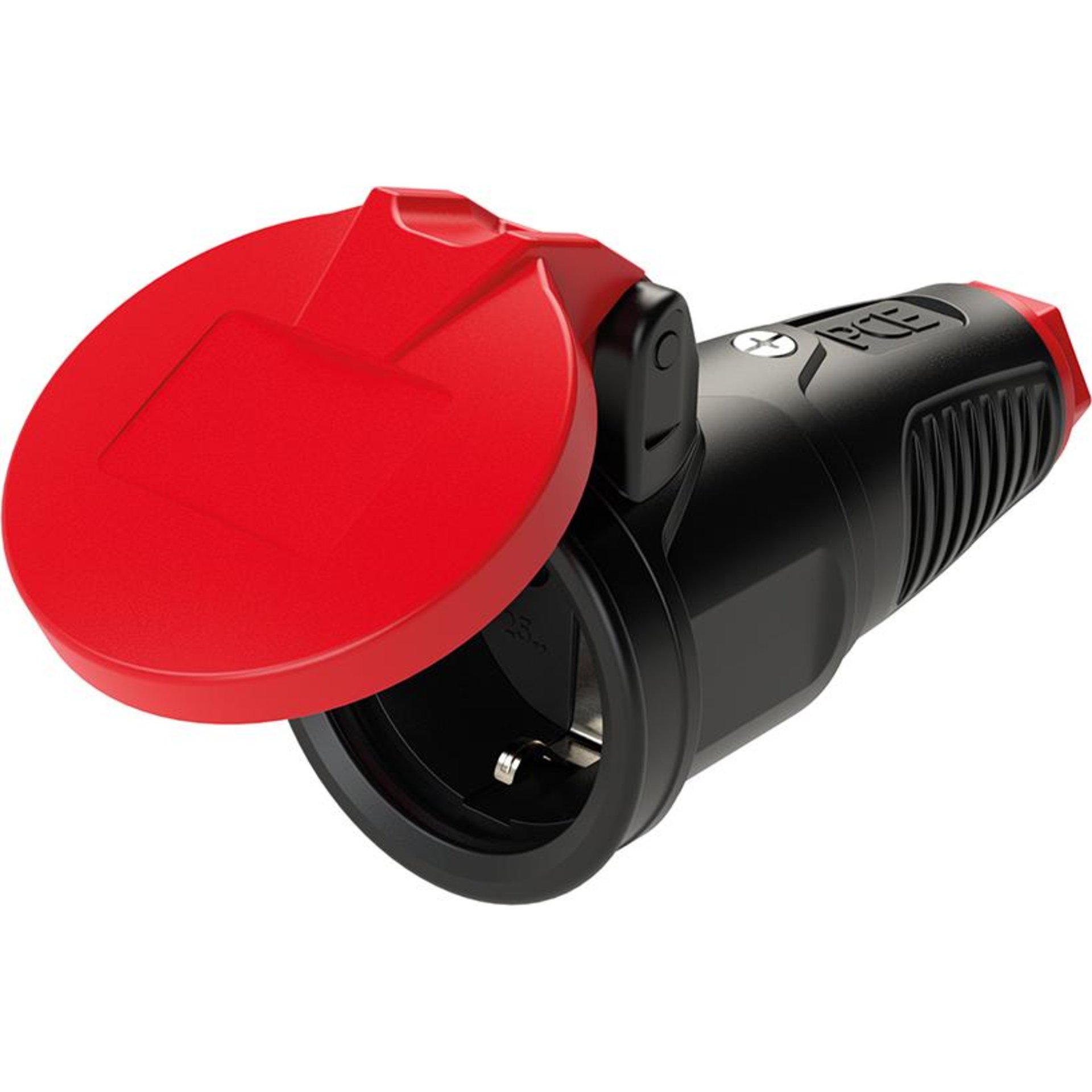 Schutzkontaktkupplung IP54 Vollgummi+Klappdeck.16A / 250V AC / 3p (2P+E)