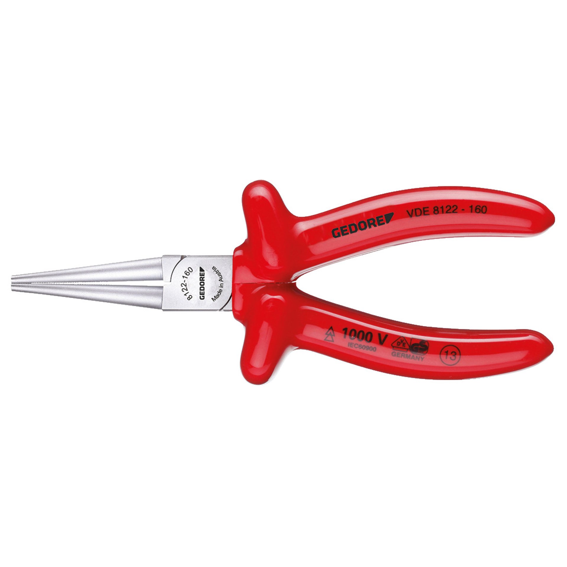 VDE 8122-160 VDE-Rundzange mit Tauchisolierung 160 mm
