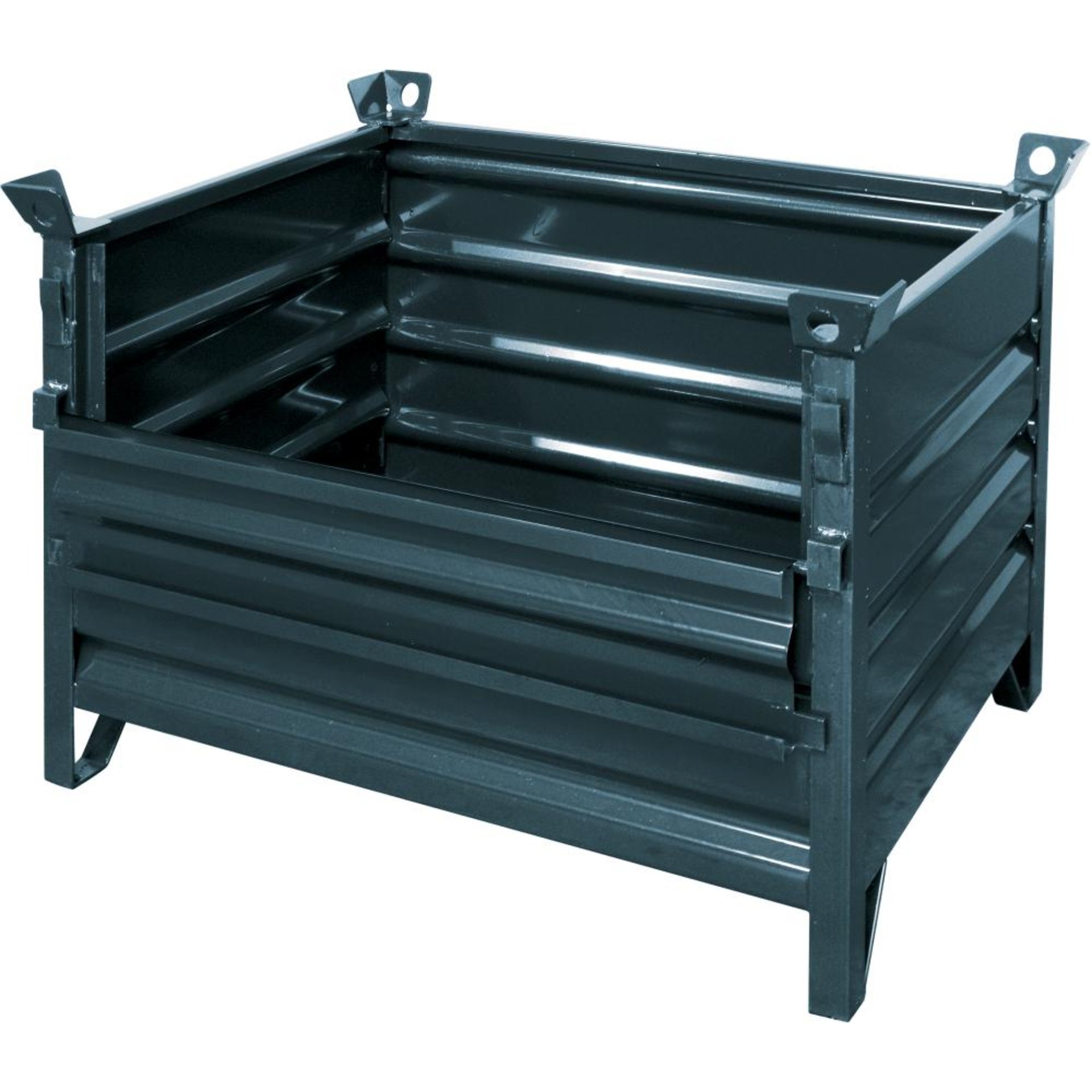 Vollwand-Stapelpalette, Längsseite klappbar