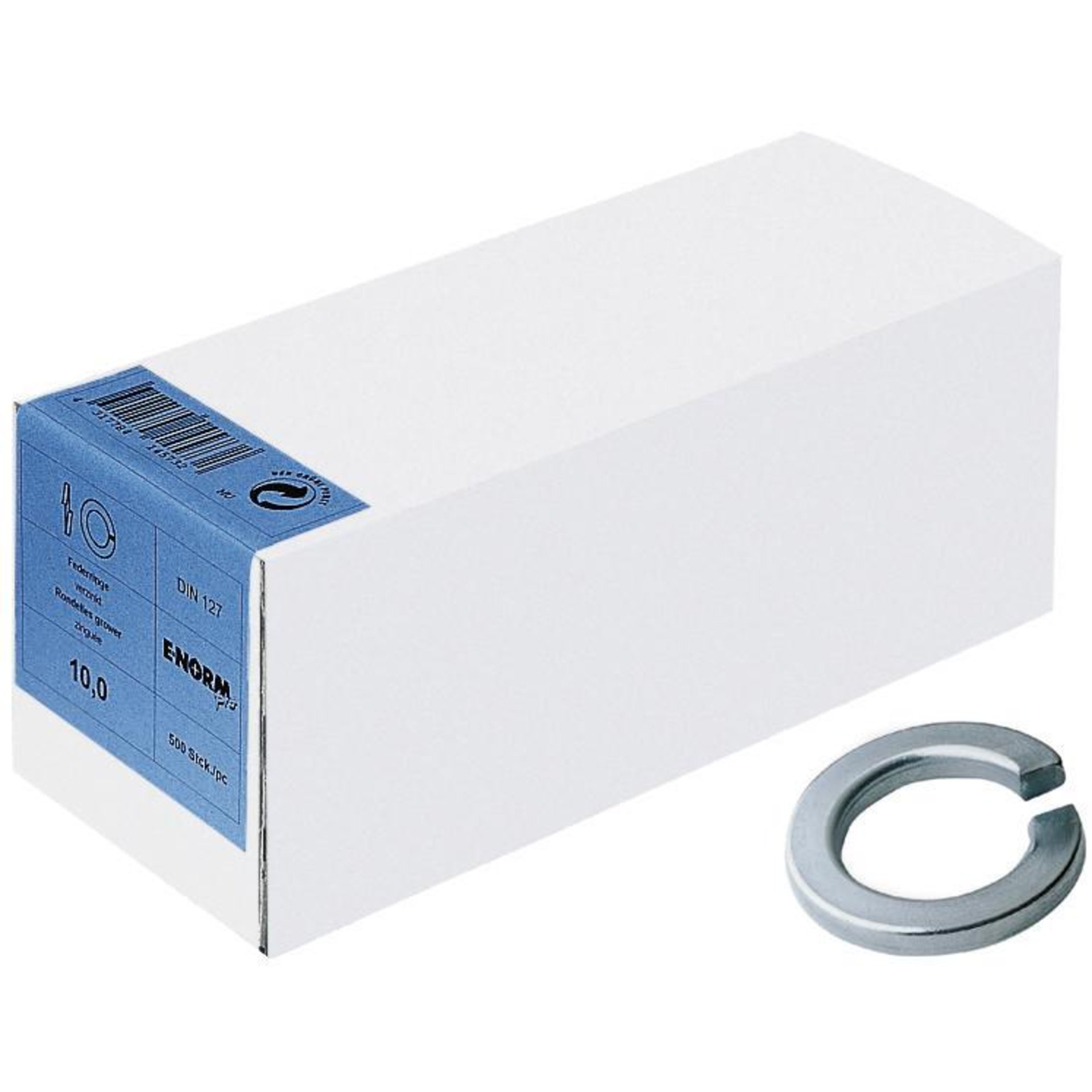 DIN 127 Federring, Form B, Federstahl, galvanisch verzinkt, Handelsverpackung