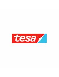 tesa Logo – das Logo zeigt ein waagerechtes Rechteck mit rotem Hintergrund. Darin steht der Markenname „tesa