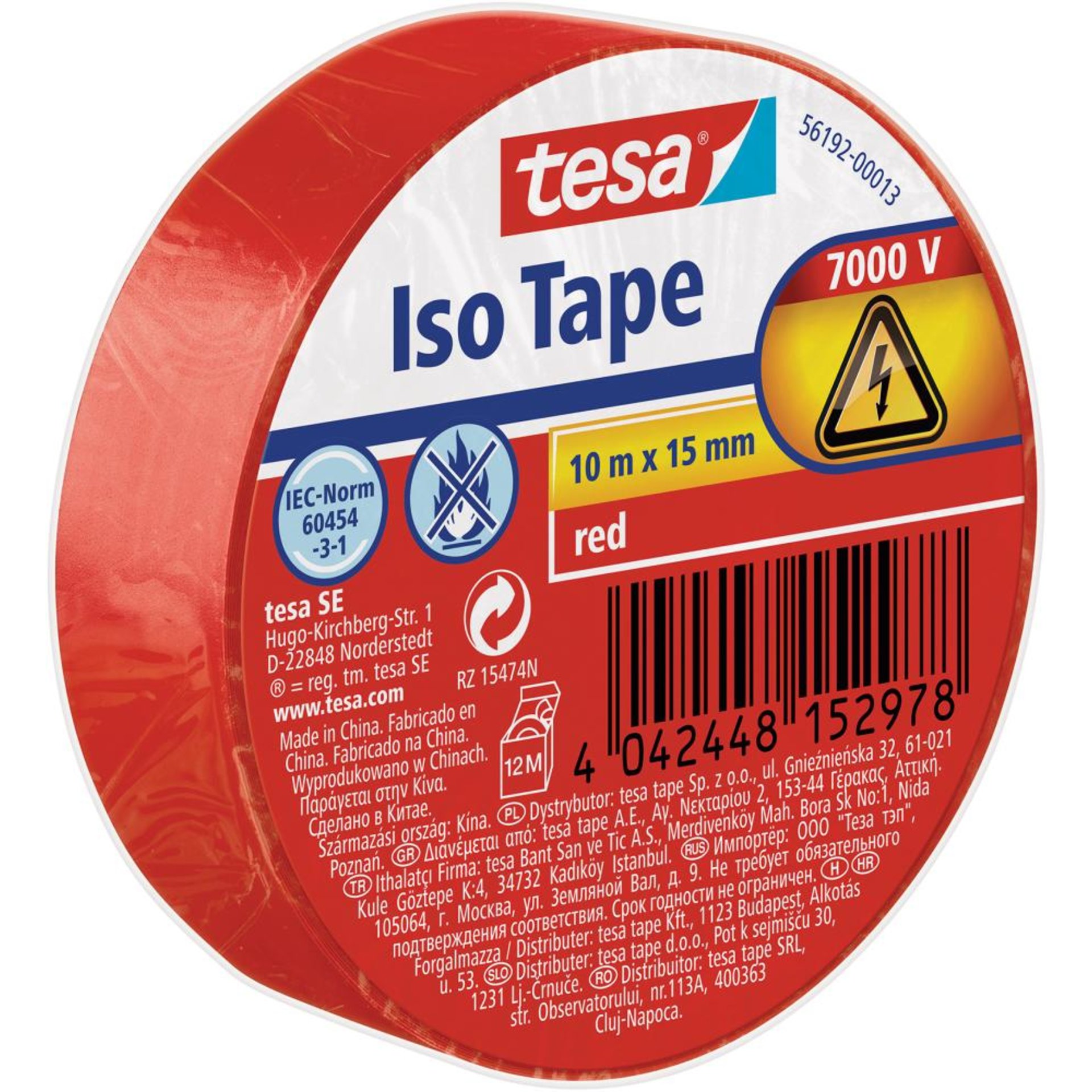 Isolierband rot 10mx15mm
