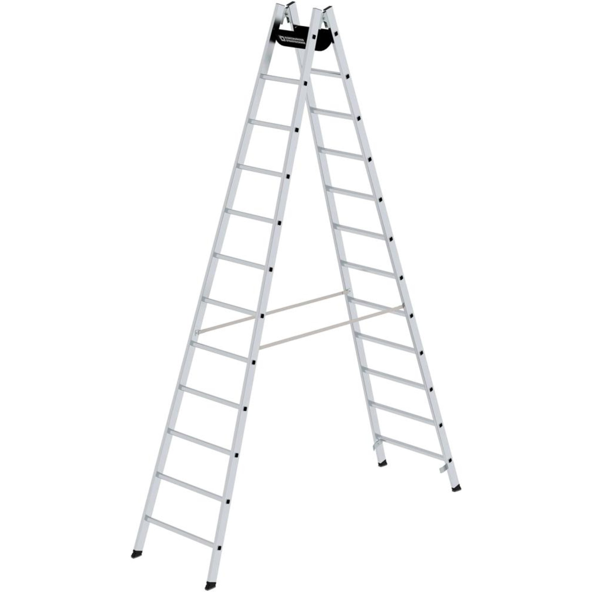 Alu-Stehleiter 2x12 Sprossen Leiterlänge 3,51 m Arbeitshöhe bis 4,85 m