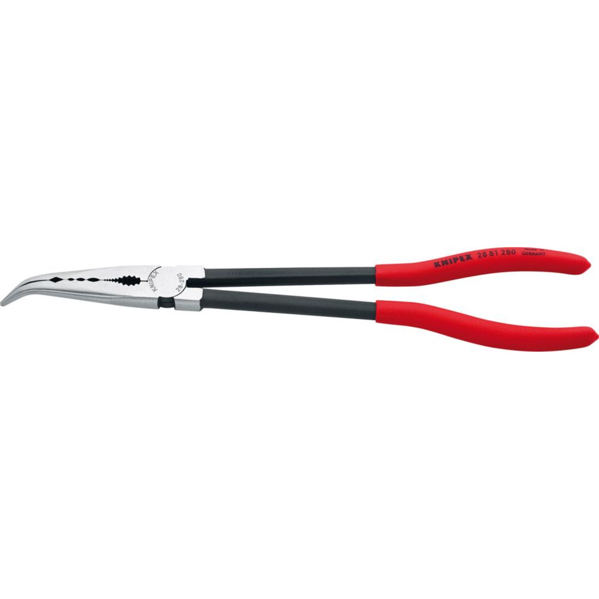 Montierzange poliert mit gebogenen Kunststoff-Griffen 280mm KNIPEX