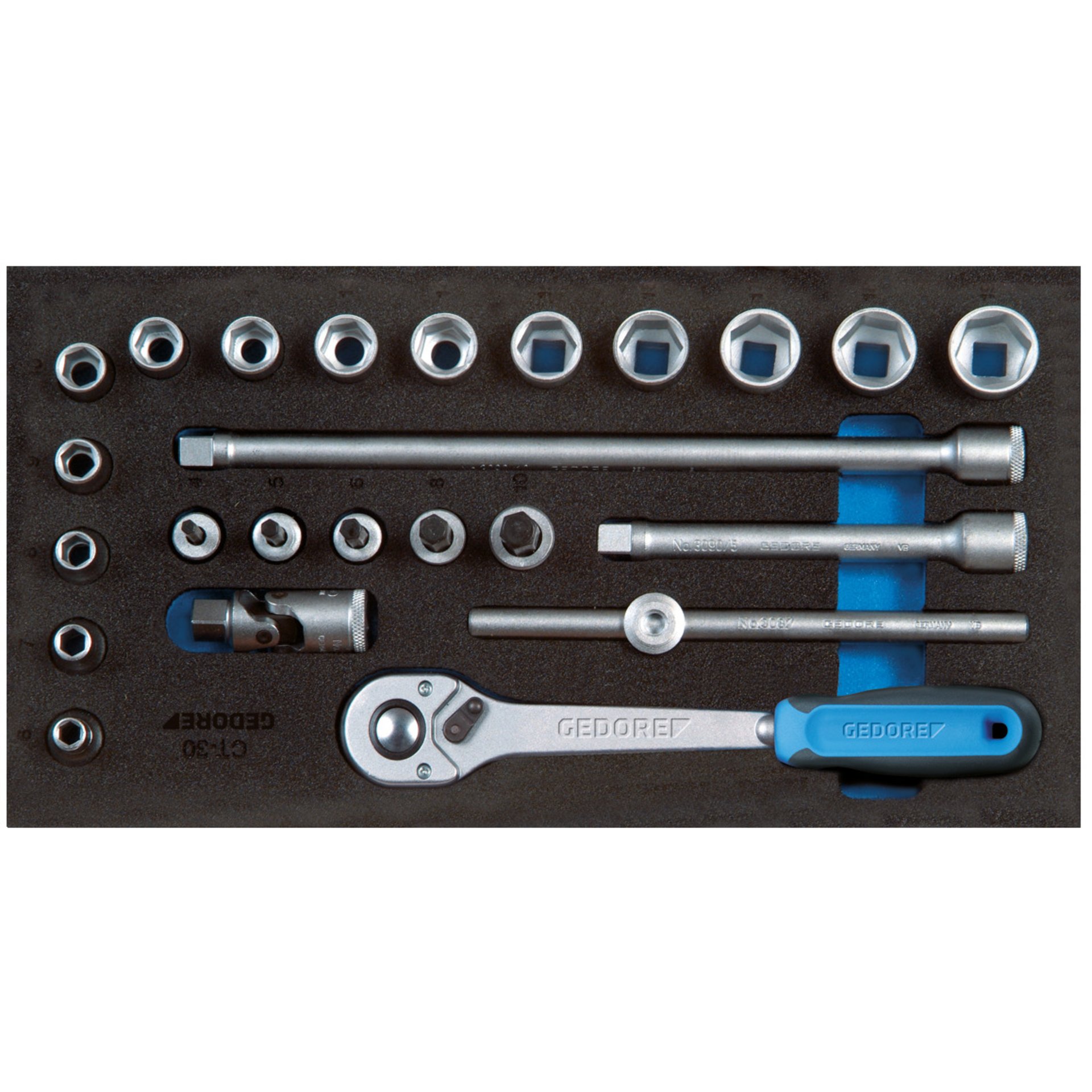 1500 CT1-30 Steckschlüssel-Sortiment 3/8" in Check-Tool-Modul