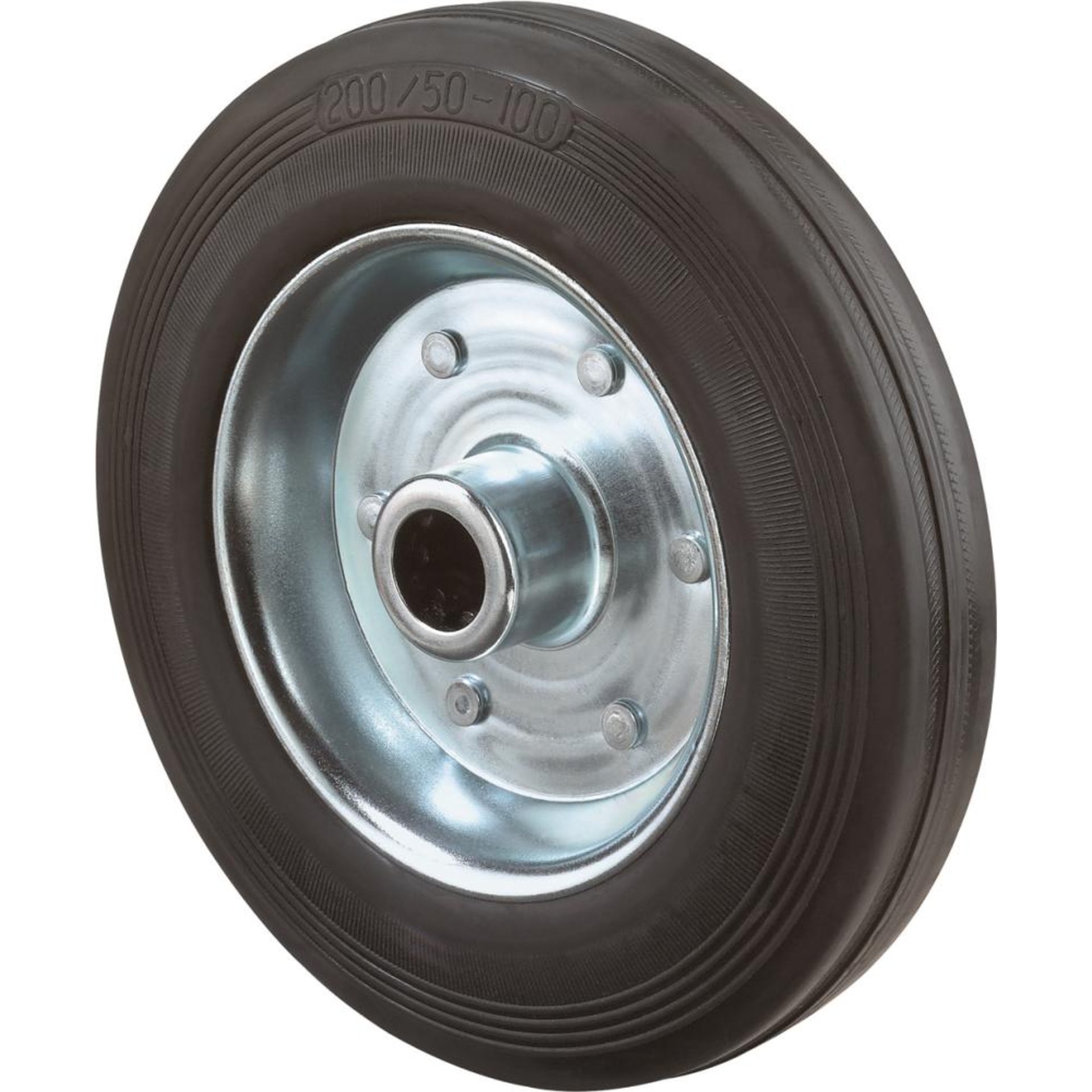 Gummirad 125mm B55.125 schwarz,Radk.verzinkt,RL BS ROLLEN