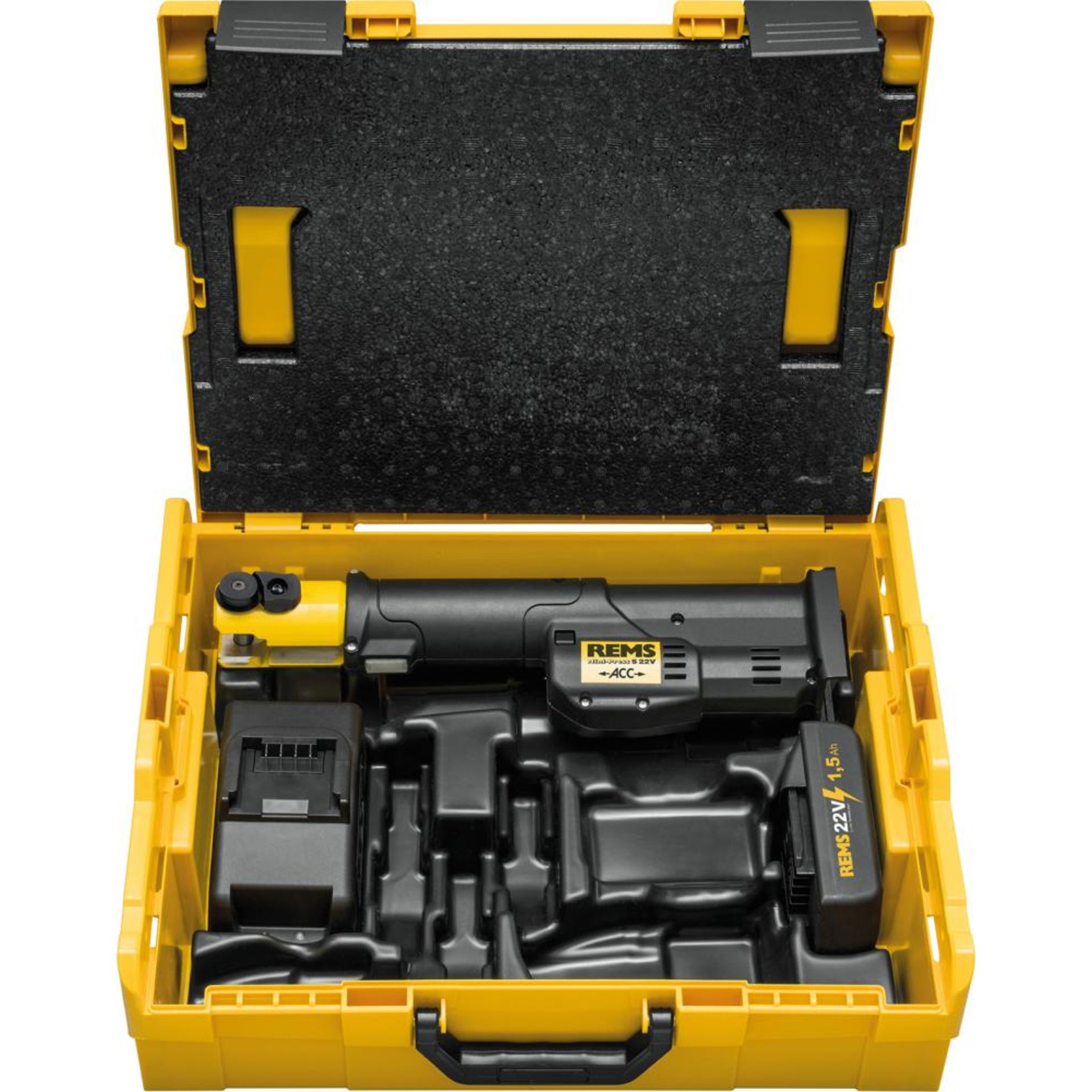 Mini-Press S22 V ACC Basic-Pack in L-Boxx RemsD10 - 40mm,D 3/8 - 1 1/4"für Pressverbindungen
