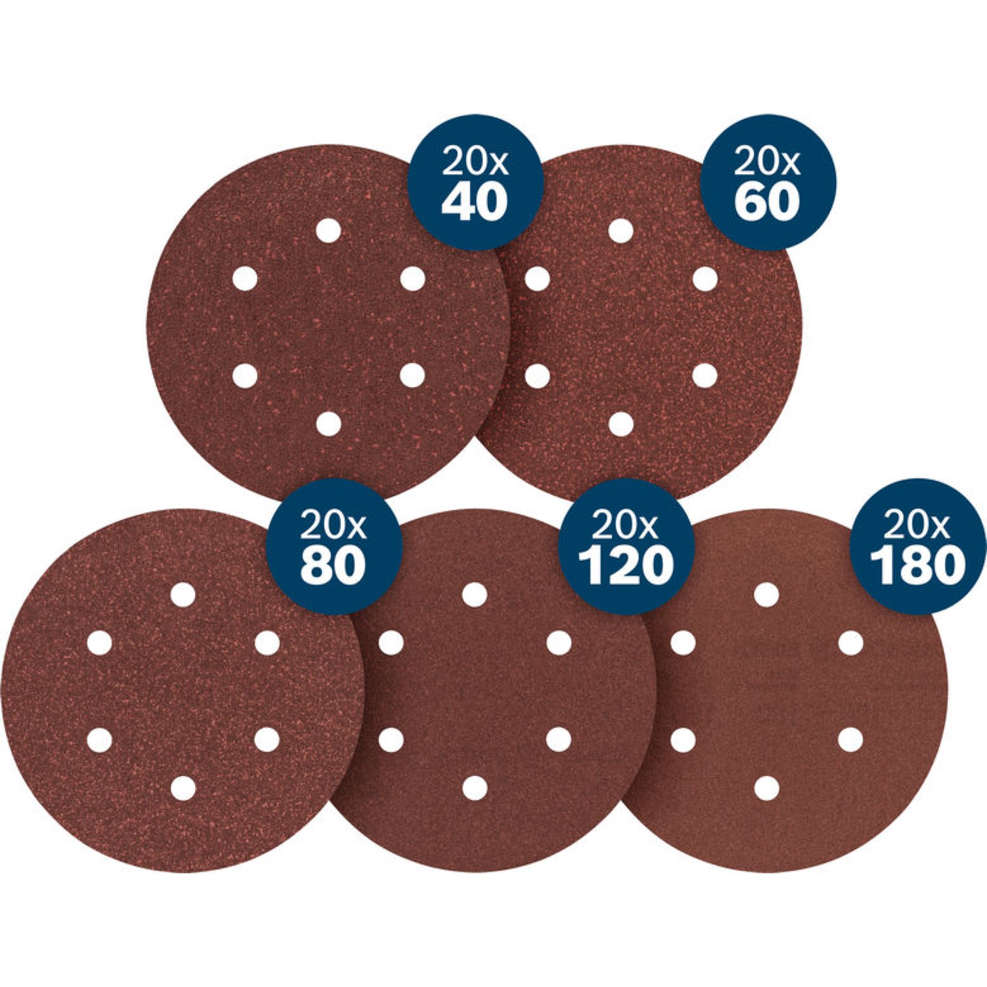 EXPERT C430 Schleifpapier-Set, K40/60/80/120/180, 150mm, 100-tlg., Starter Pack