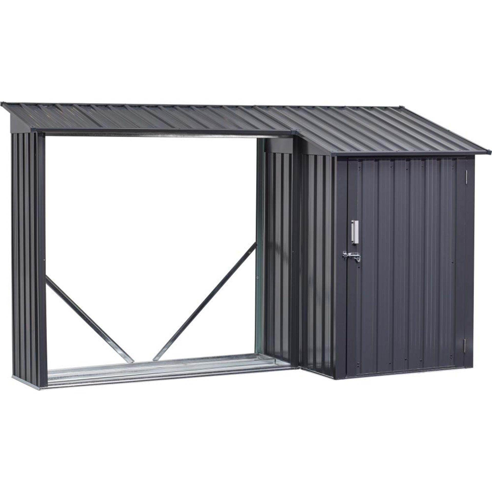 Kombi Holzunterstandu. Gartengeräteraum270 x 105 x130/158 cm tikel