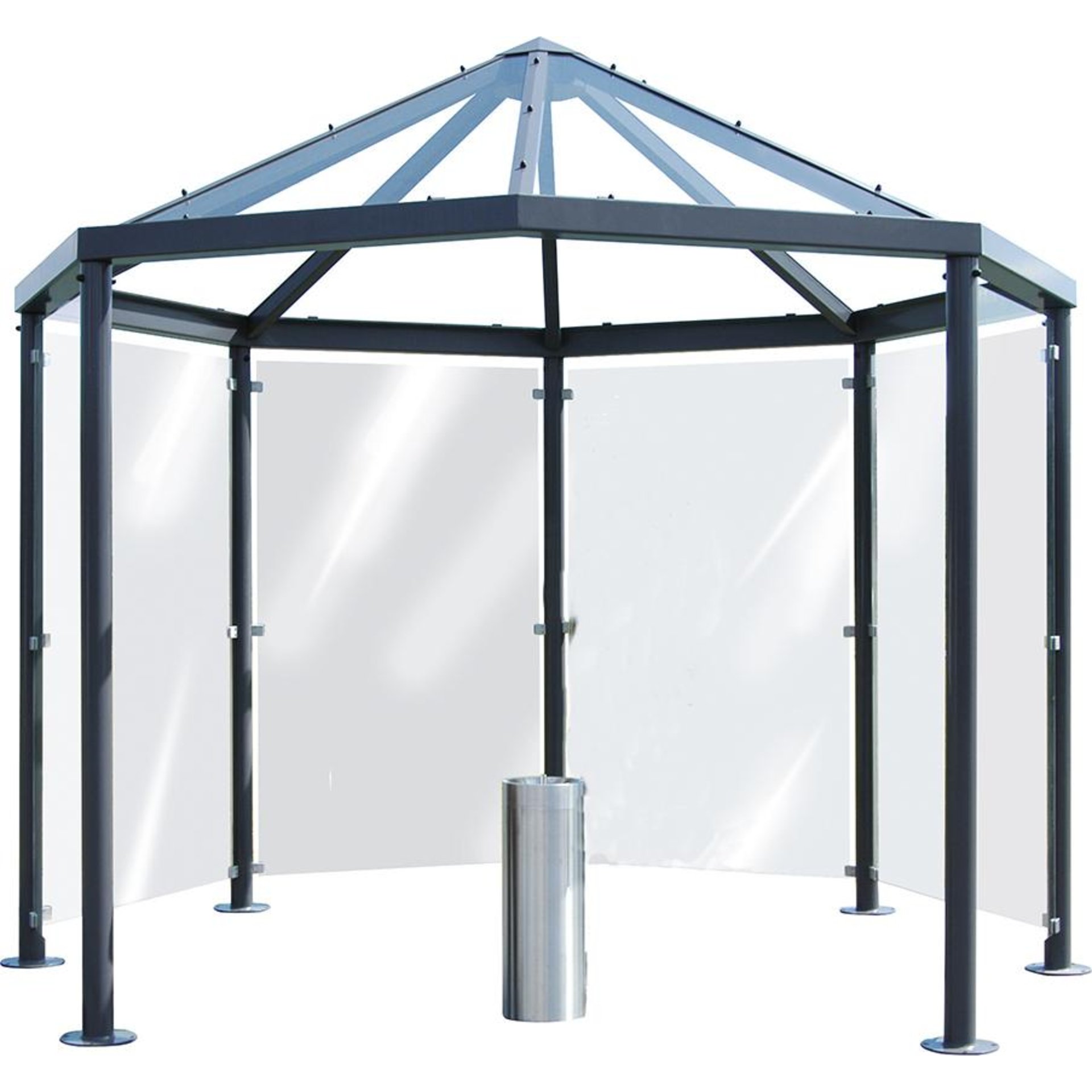 Raucherpavillon Paris B3300xT3300xH3100 mm Achteck WSM QUALITÄT IN METALL