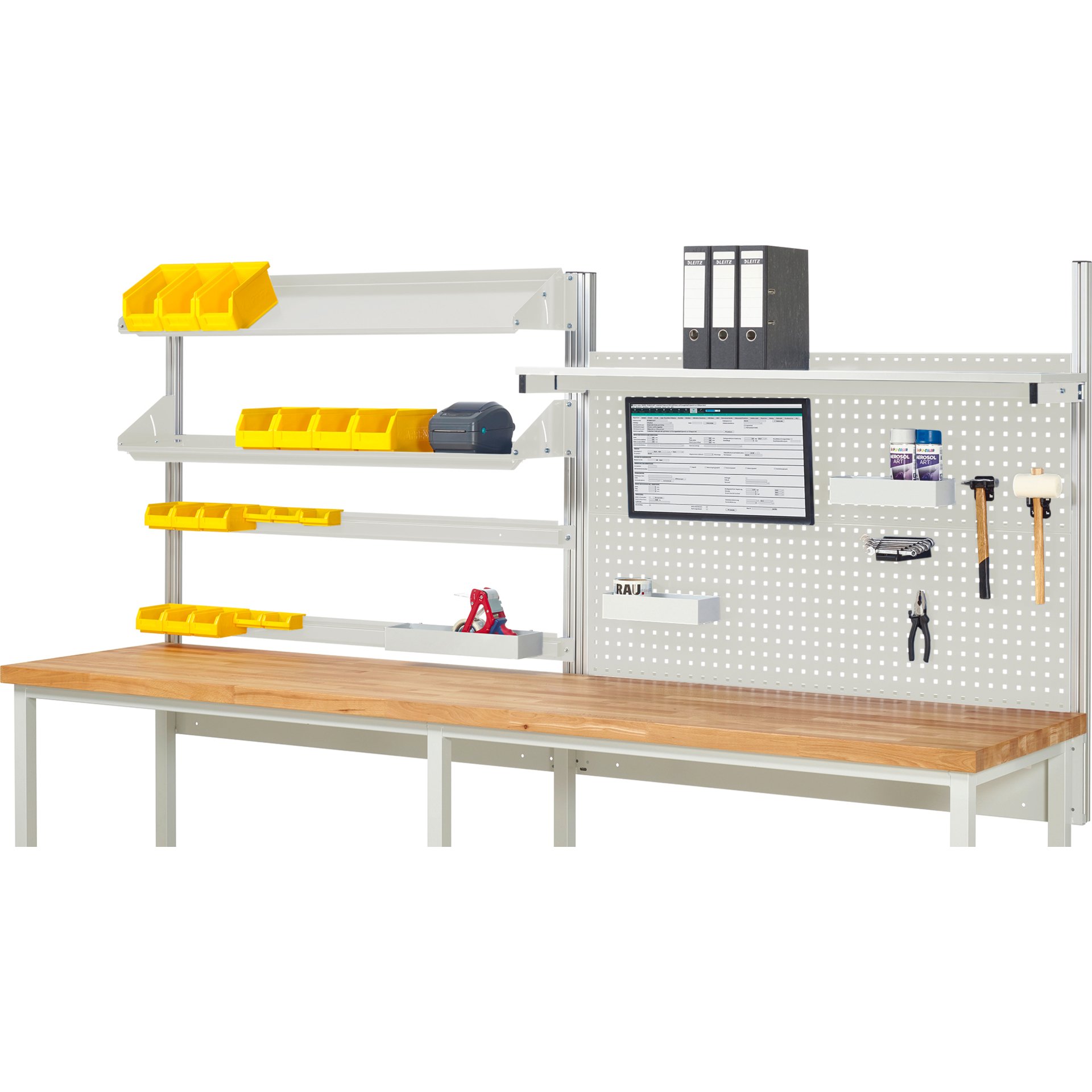 System-Aufbau - Komplettset 05, für Produktbreite 3000 mm, RAL7035/RAL7035
