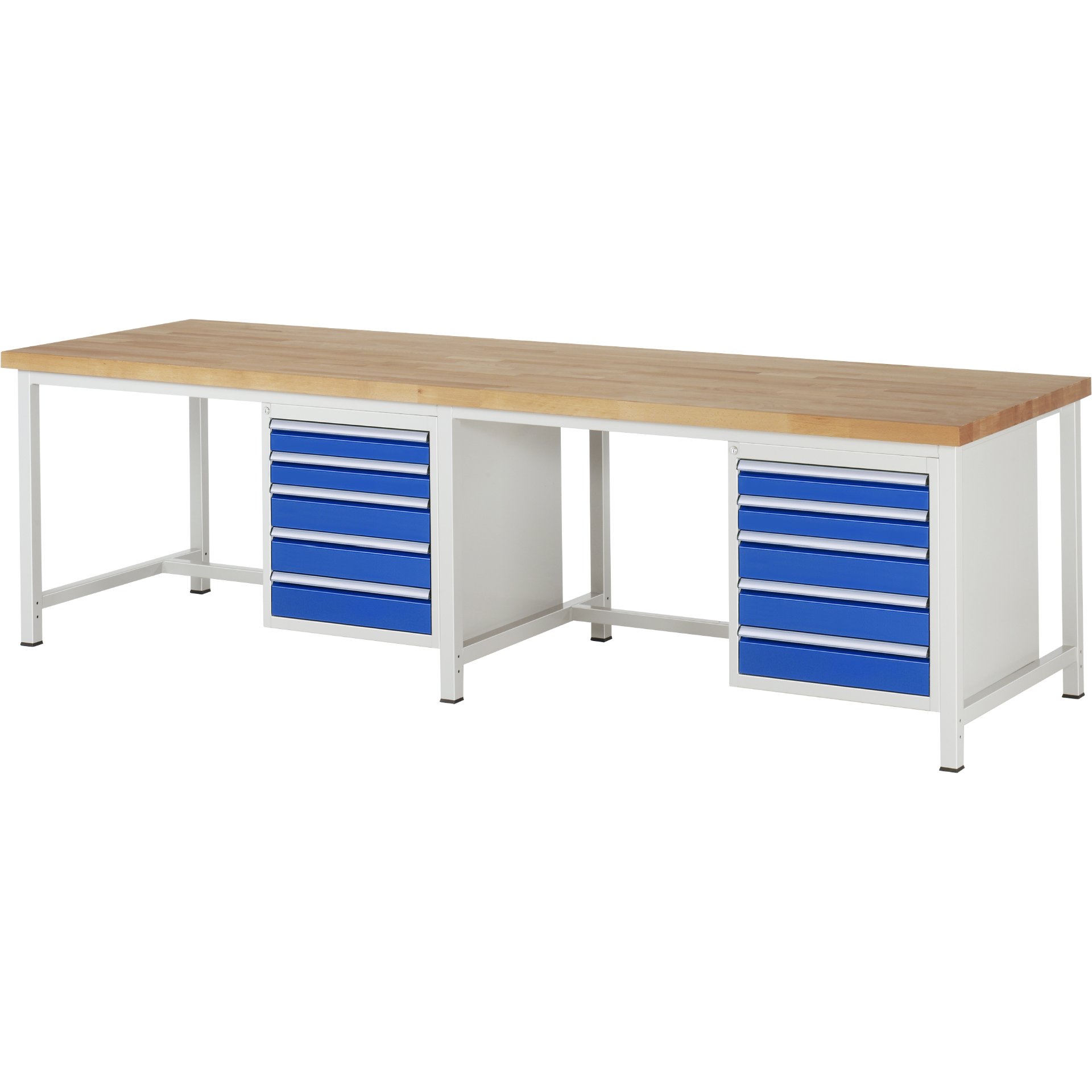 Werkbank höhenverstellbar 8171A1, B3000xT900xH840-1040mm, 10xSchublade-VA